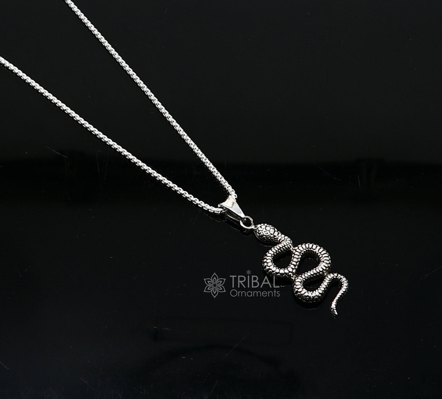 925 sterling silver unique waved snake pendant/ king cobra snake pendant is n embodiment of timeless beauty and symbolism nsp634 - TRIBAL ORNAMENTS