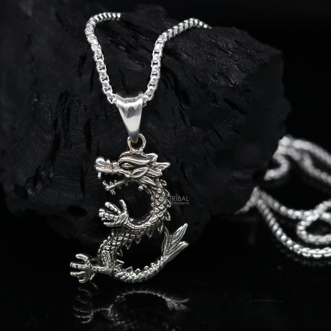 925 sterling silver unique Dragon design pendant, silver trendy pendant necklace, silver unisex cultural designer jewelry nsp642 - TRIBAL ORNAMENTS