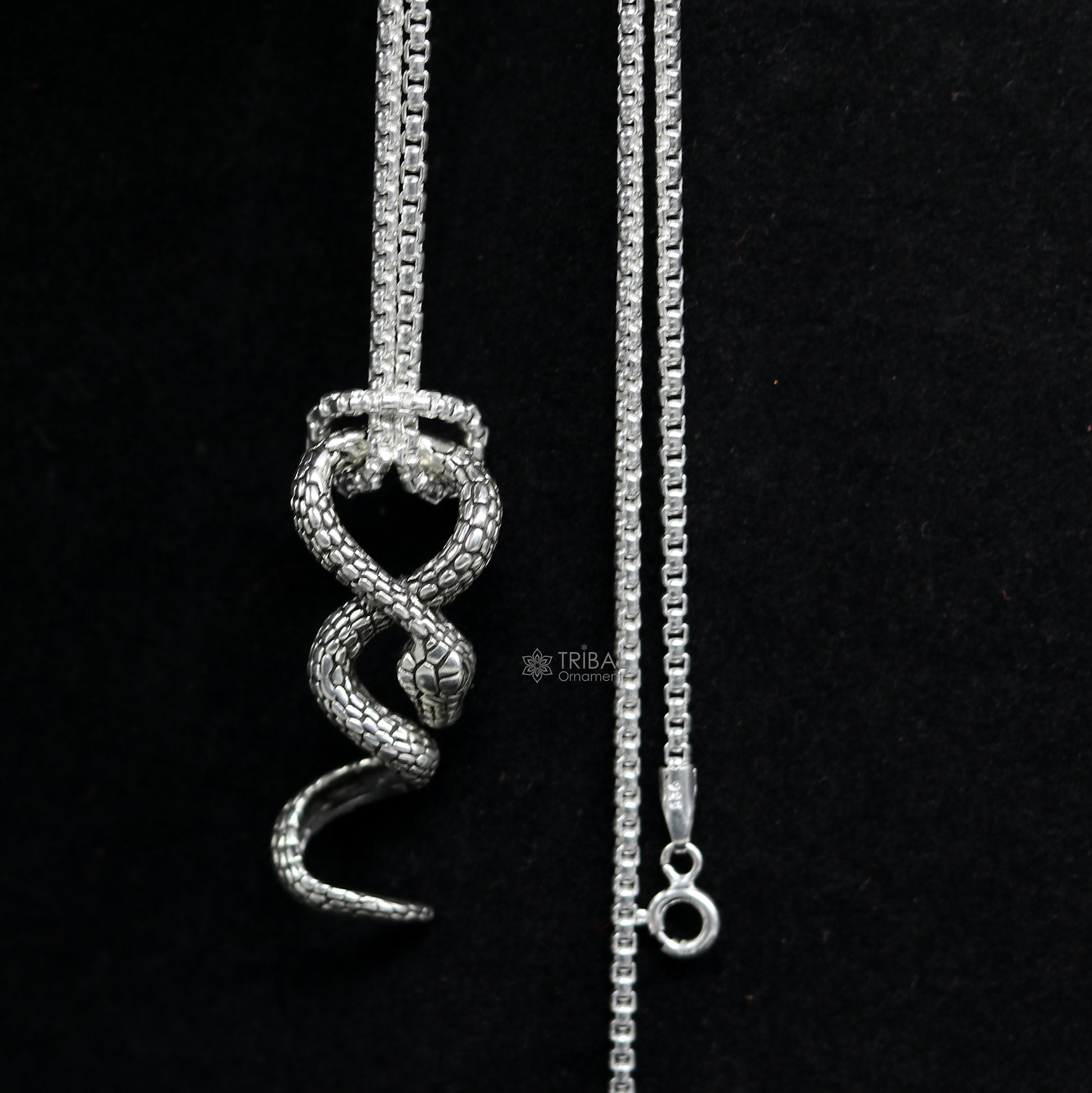 925 sterling silver unique waved snake pendant/ king cobra snake pendant is n embodiment of timeless beauty and symbolism nsp644 - TRIBAL ORNAMENTS