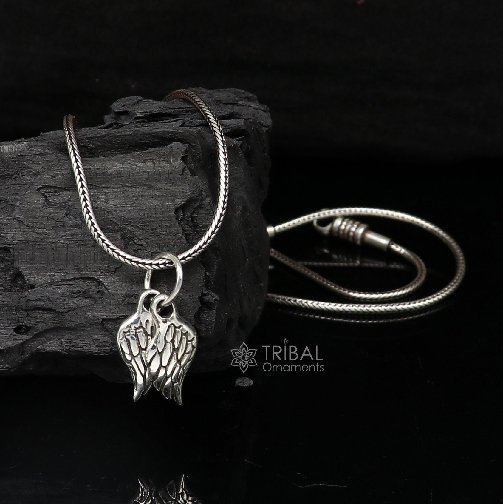Angel Wings Necklace with Engraving | Someone Remembered