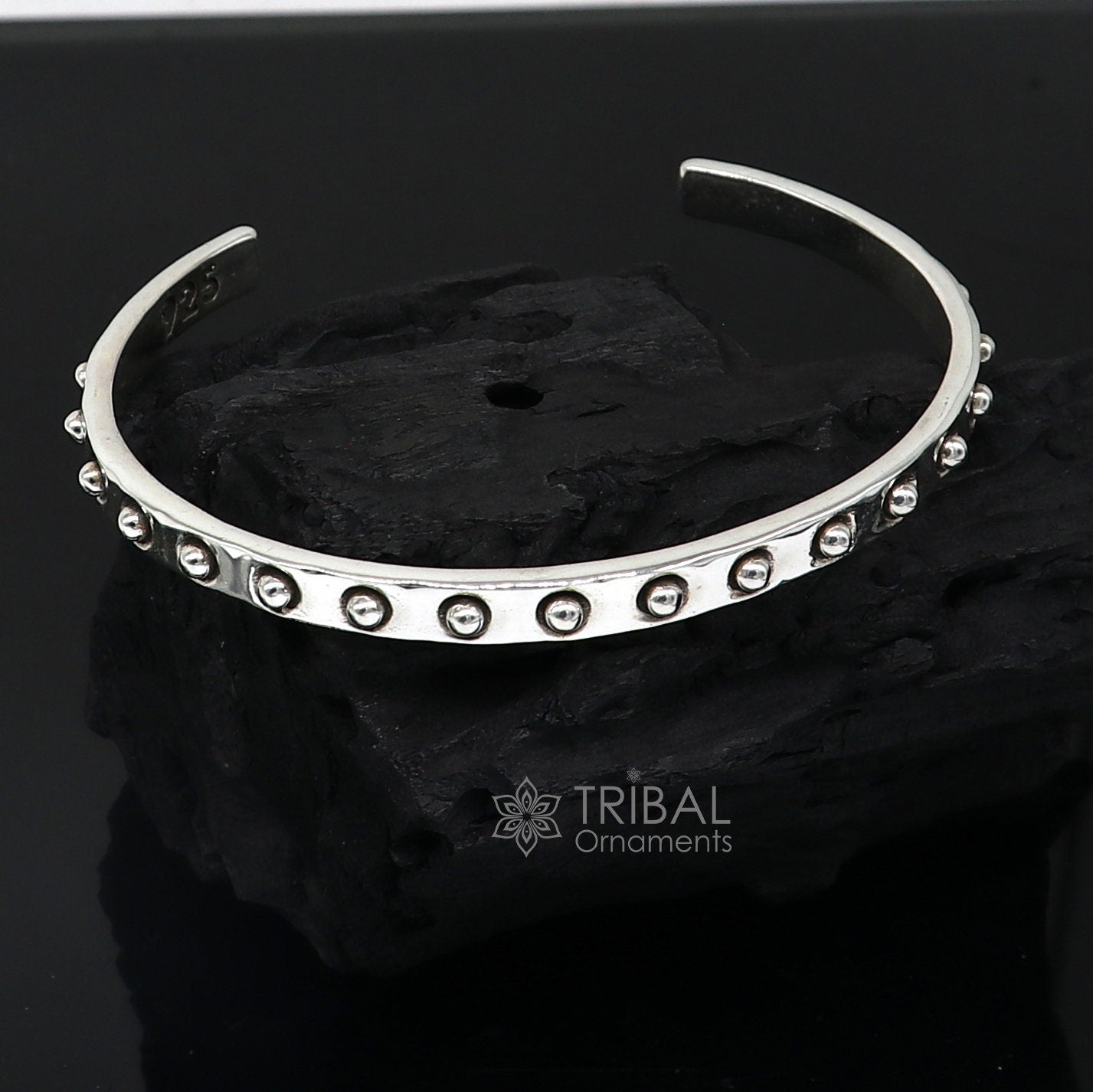 925 sterling silver handmade solid trendy design fashion kada cuff bracelet, cuff kada unsex gifting jewelry solid silver kada cuff154 - TRIBAL ORNAMENTS