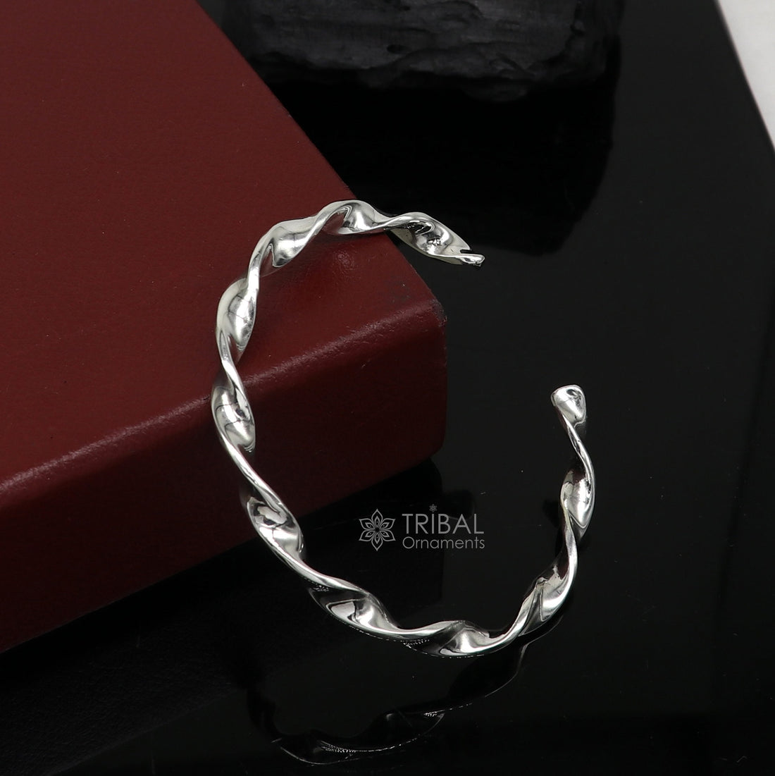 925 sterling silver twisting design cuff kada modern trendy fashion kada is a stunning and versatile piece of jewelry cuff157 - TRIBAL ORNAMENTS