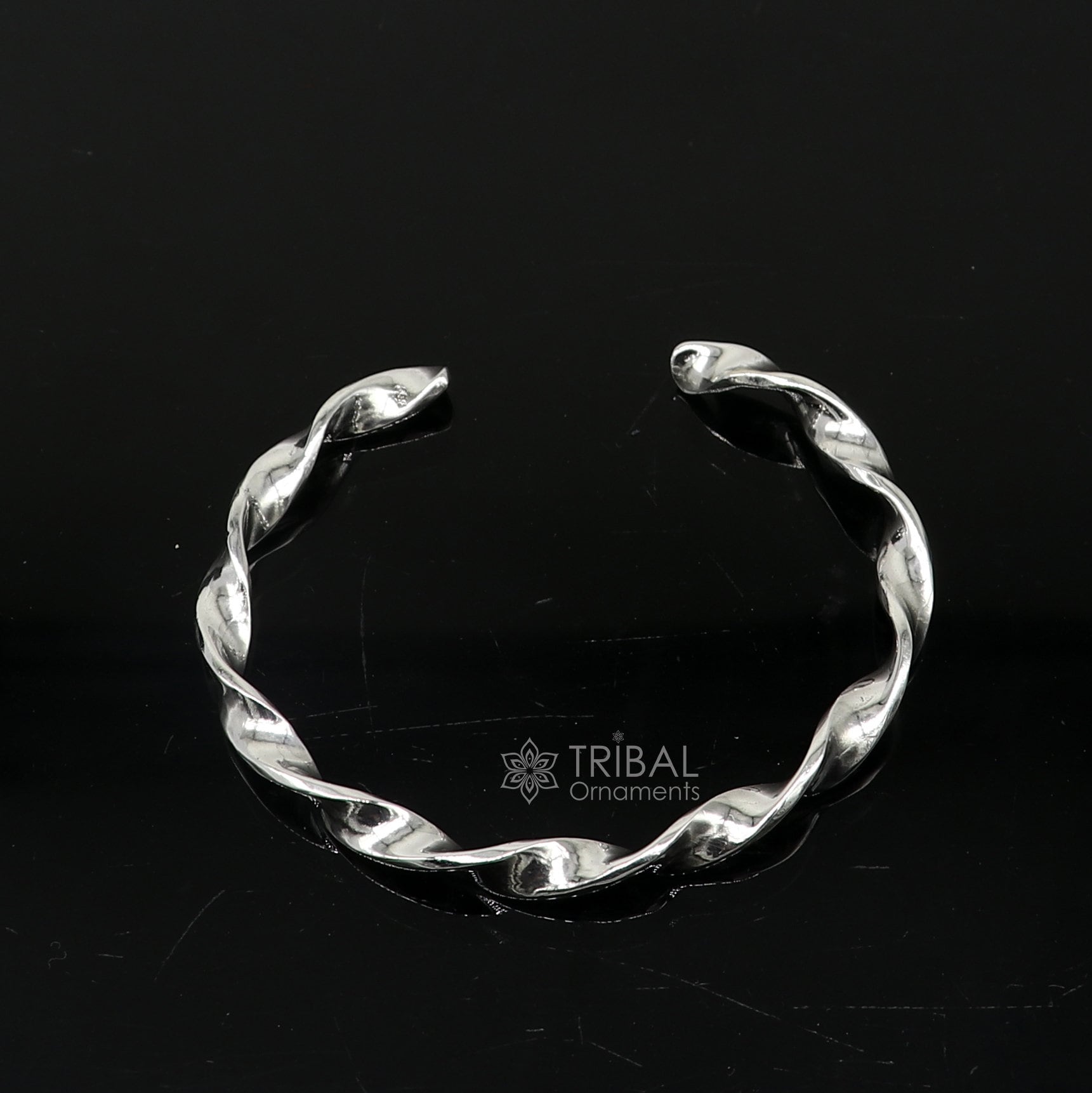 925 sterling silver twisting design cuff kada modern trendy fashion kada is a stunning and versatile piece of jewelry cuff157 - TRIBAL ORNAMENTS