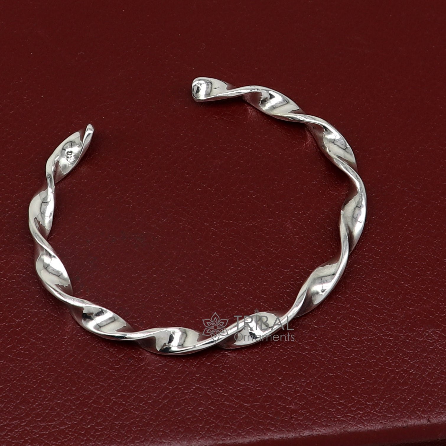 925 sterling silver twisting design cuff kada modern trendy fashion kada is a stunning and versatile piece of jewelry cuff157 - TRIBAL ORNAMENTS