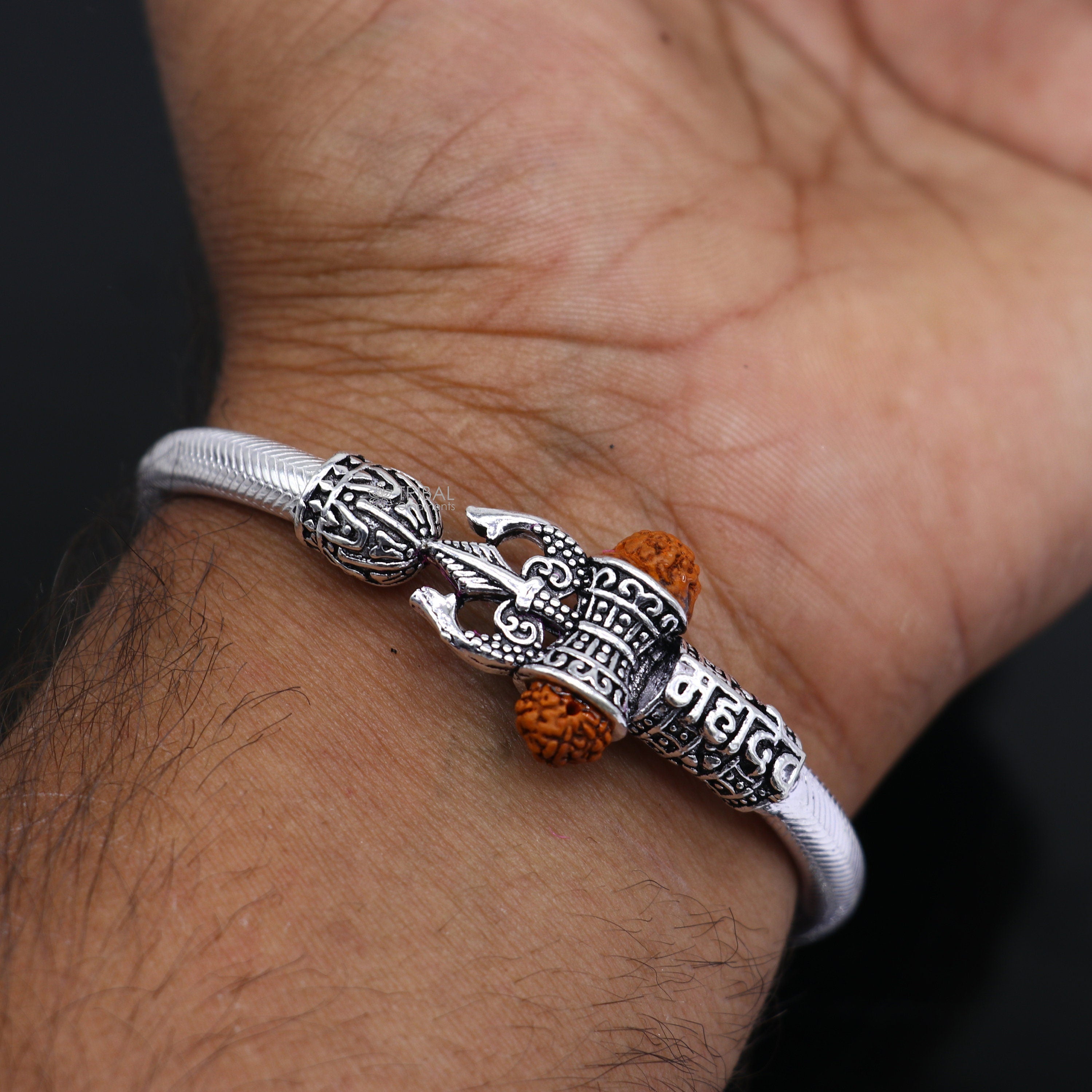 Buy Mahadev Silver plated kada with NEW stylsih MAHAKAL mala (pack of 2)  Special jewellery combo for men, women , girls , boys , girfriend  andboyfriend. Online In India At Discounted Prices