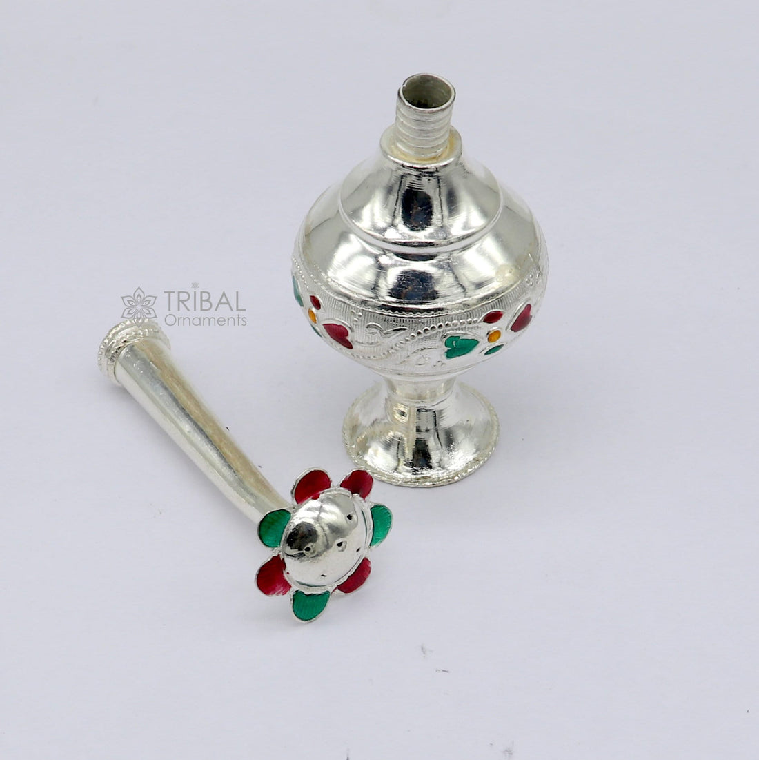 925 sterling silver Gangajal spray bottle, silver perfume bottle, royal style spray article, puja utensils, best gift su1144 - TRIBAL ORNAMENTS