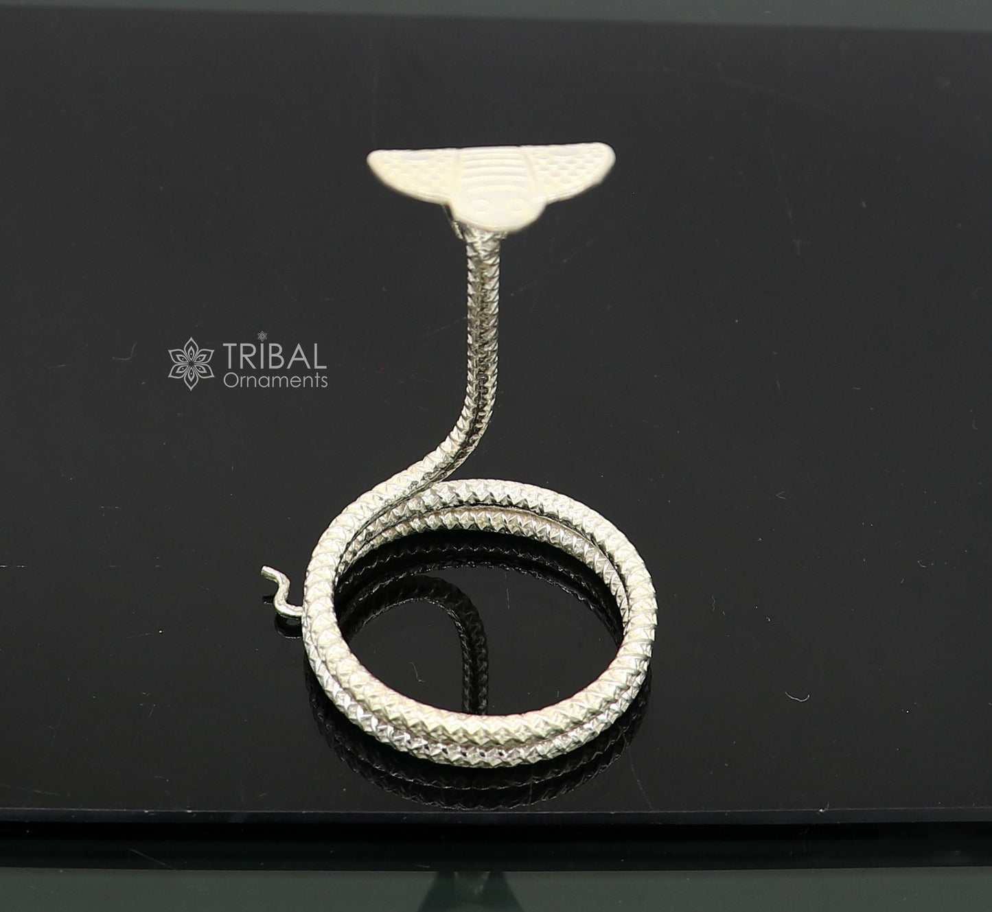 Shiva Snake Solid silver handmade Divine vintage style mini snake or shiva snake for puja or worshipping, solid Diwali puja article su1147 - TRIBAL ORNAMENTS