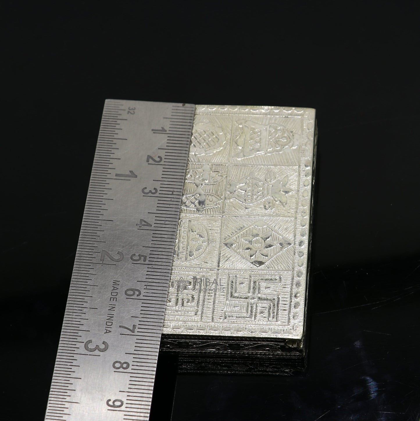 2.7"X1.8" 925 sterling silver trinket box, kajal box/casket box brides rectangle shape box collection, container box, eyeliner box stb823 - TRIBAL ORNAMENTS