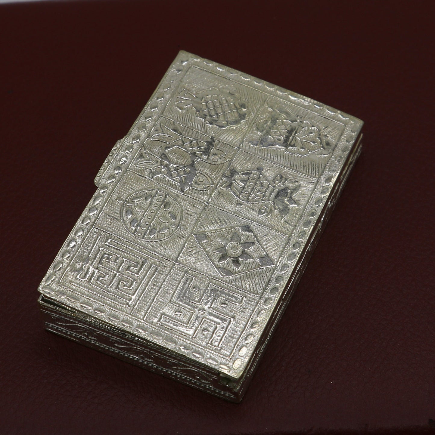 2.7"X1.8" 925 sterling silver trinket box, kajal box/casket box brides rectangle shape box collection, container box, eyeliner box stb823 - TRIBAL ORNAMENTS