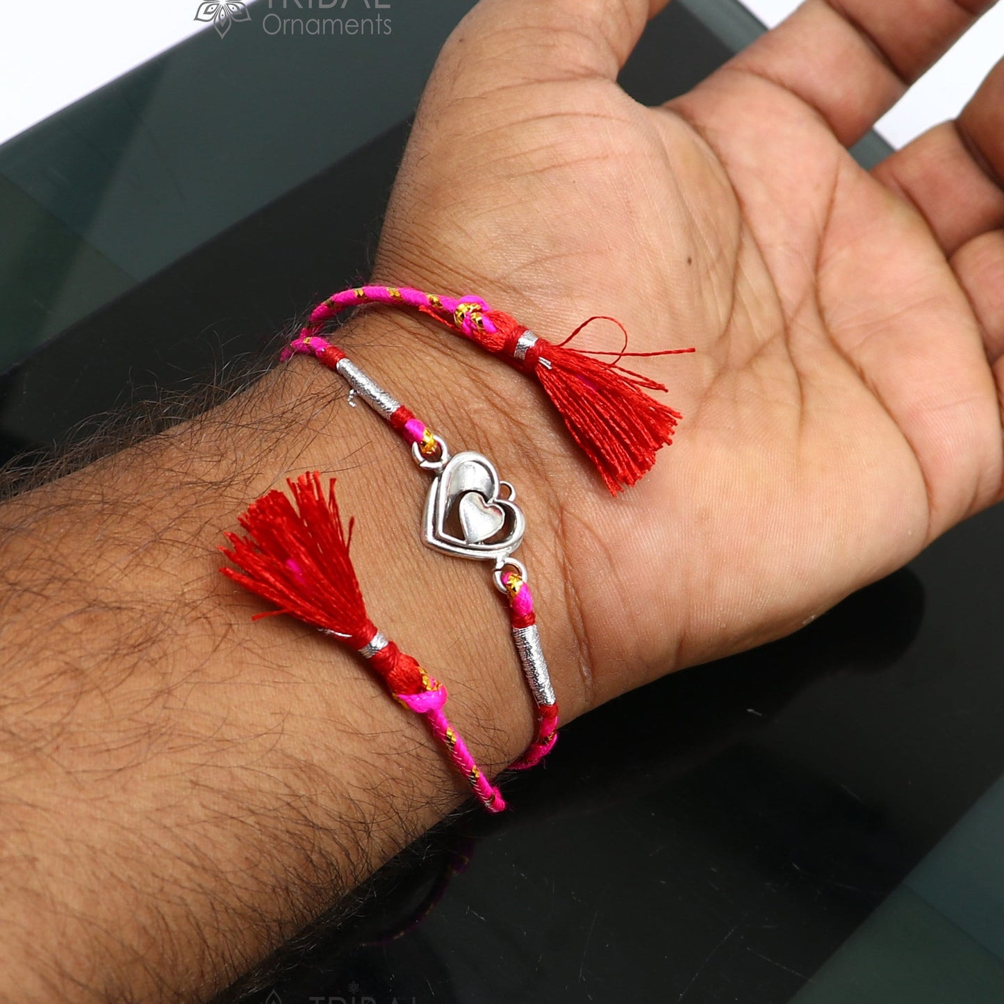 925 sterling silver handmade customized God hanuman Rakhi Bracelet, Exclusive adjustable Bracelet Rakshabandhan sibling bracelet rk246 - TRIBAL ORNAMENTS