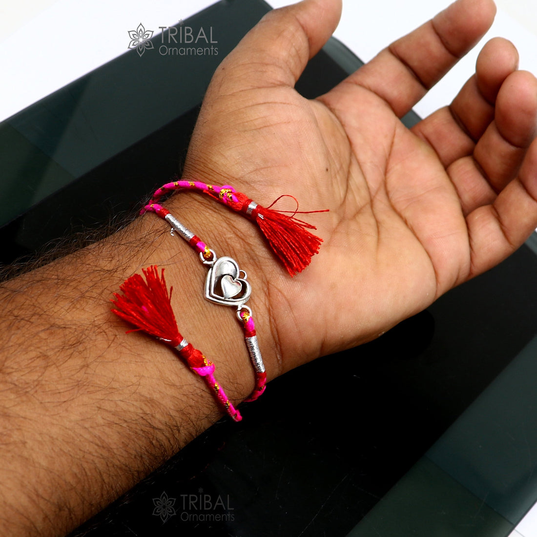 925 sterling silver handmade customized God hanuman Rakhi Bracelet, Exclusive adjustable Bracelet Rakshabandhan sibling bracelet rk246 - TRIBAL ORNAMENTS