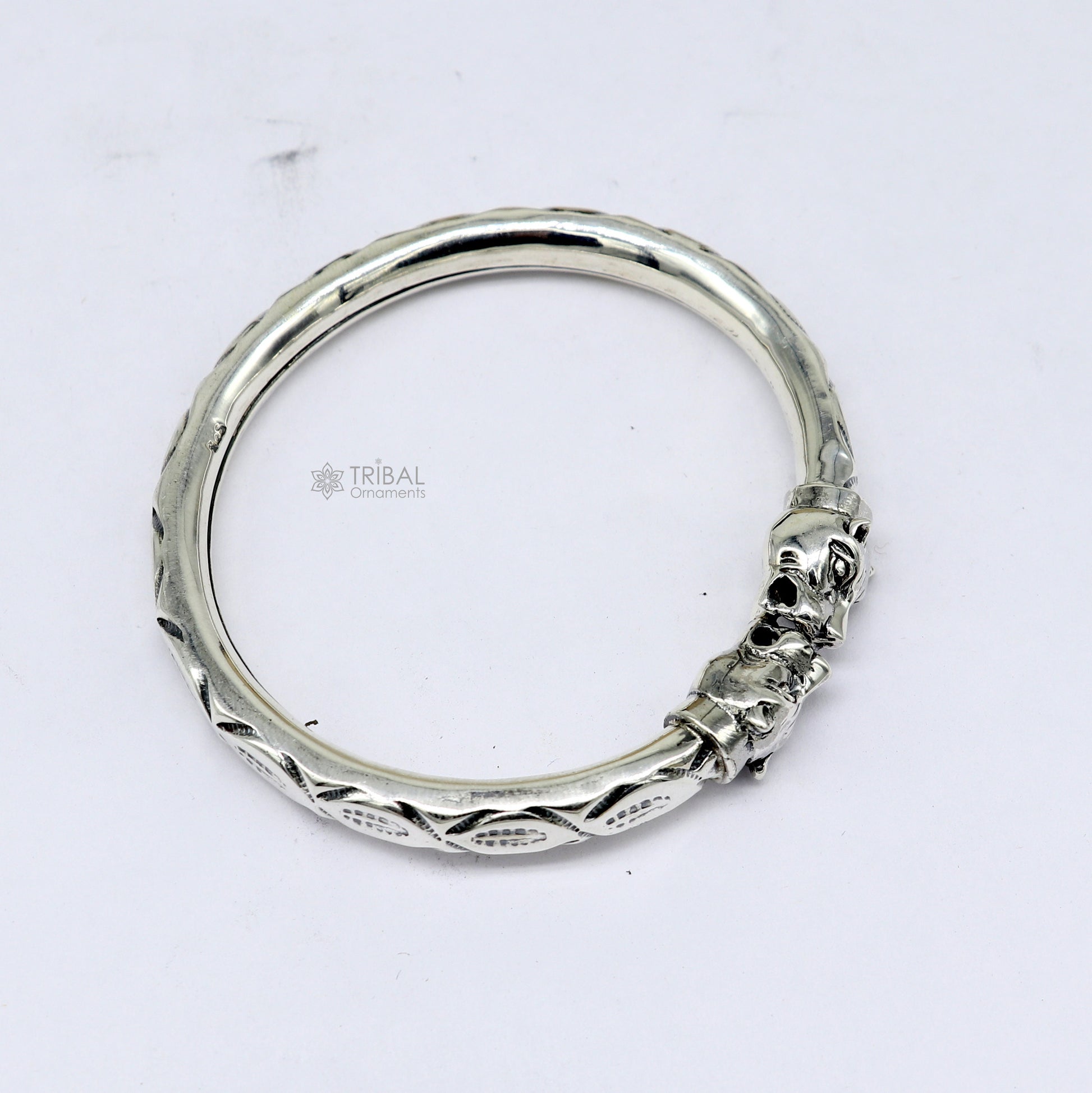 Exclusive Vintage lion face design handcrafted work 925 sterling silver bangle bracelet kada unisex customized gifting jewelry nsk707 - TRIBAL ORNAMENTS