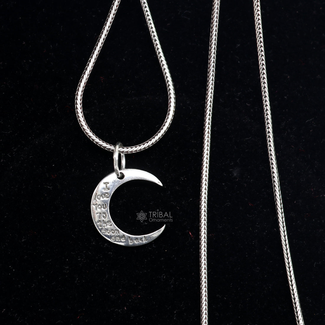 925 sterling silver unique half moon pendant amazing delicate silver jewelry for both men and women nsp651 - TRIBAL ORNAMENTS