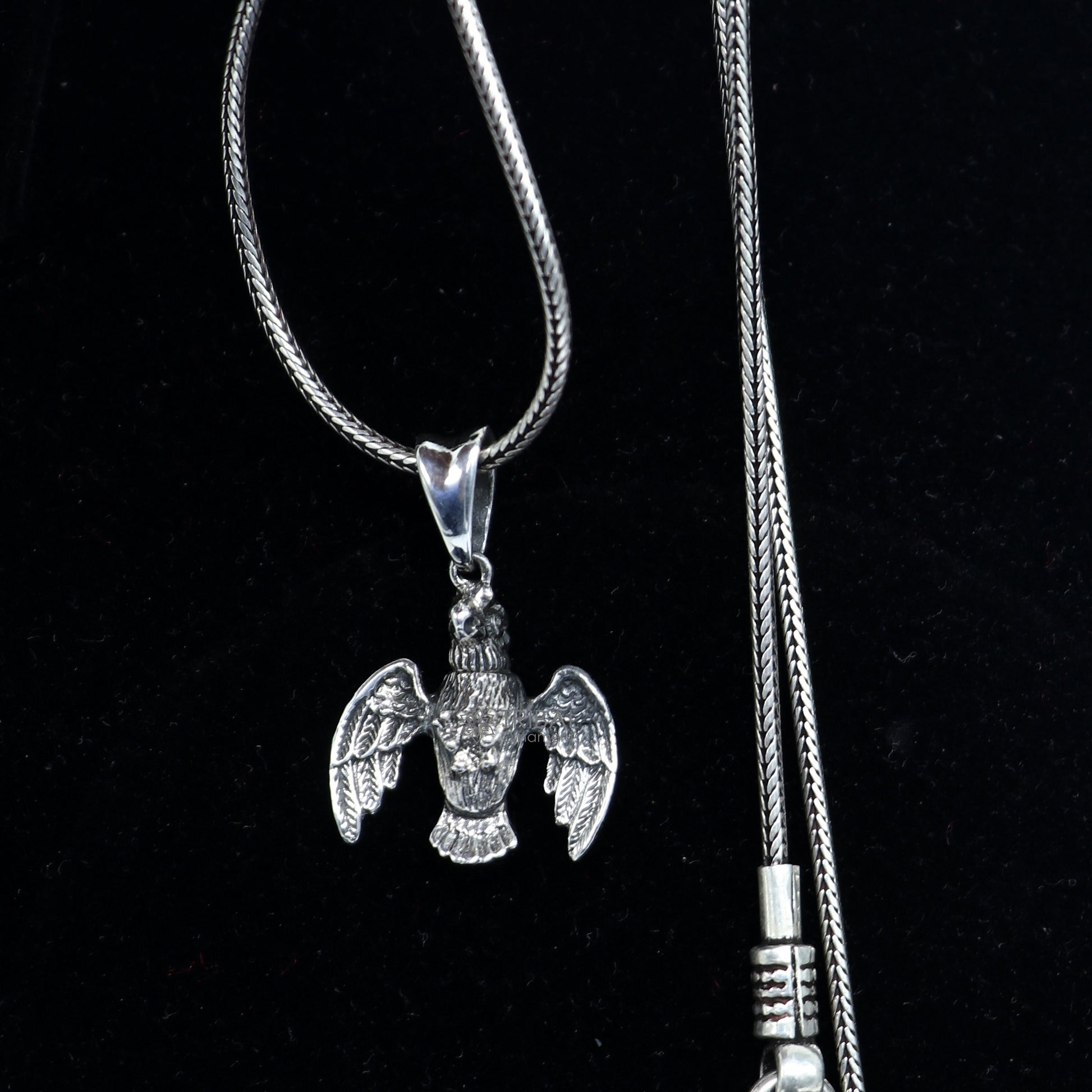 925 sterling silver handmade eagle design pendant, silver garuda pendant necklace best delicate unisex pendant jewellery nsp658 - TRIBAL ORNAMENTS