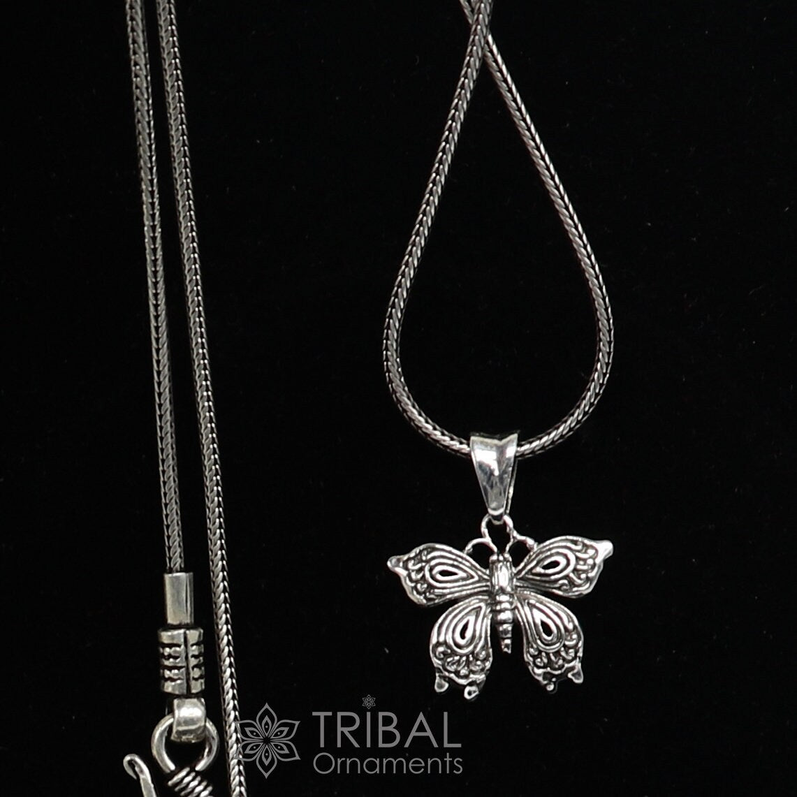 925 sterling silver handmade butterfly design pendant, silver bird pendant necklace best delicate unisex pendant jewellery nsp659 - TRIBAL ORNAMENTS