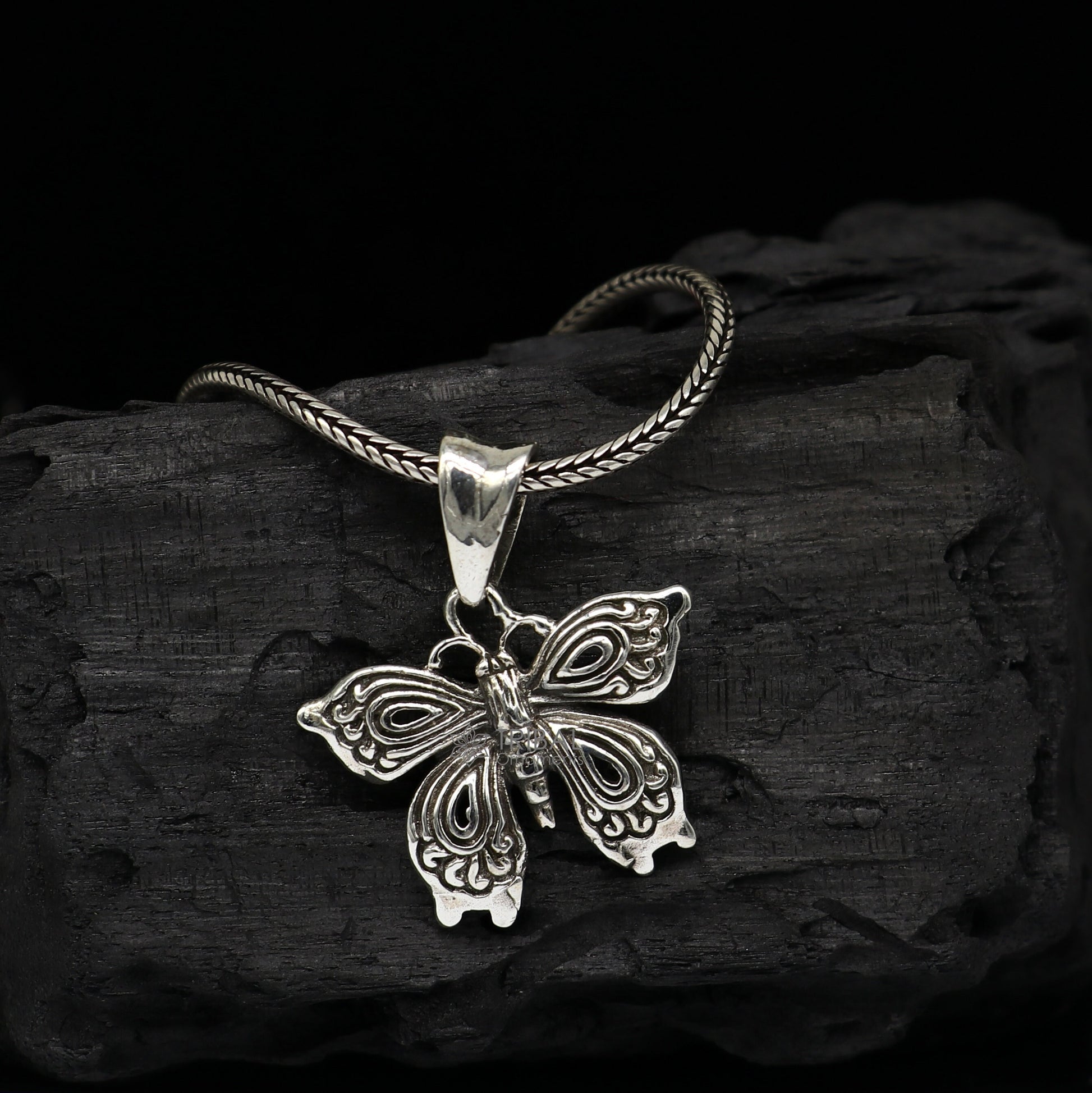 925 sterling silver handmade butterfly design pendant, silver bird pendant necklace best delicate unisex pendant jewellery nsp659 - TRIBAL ORNAMENTS