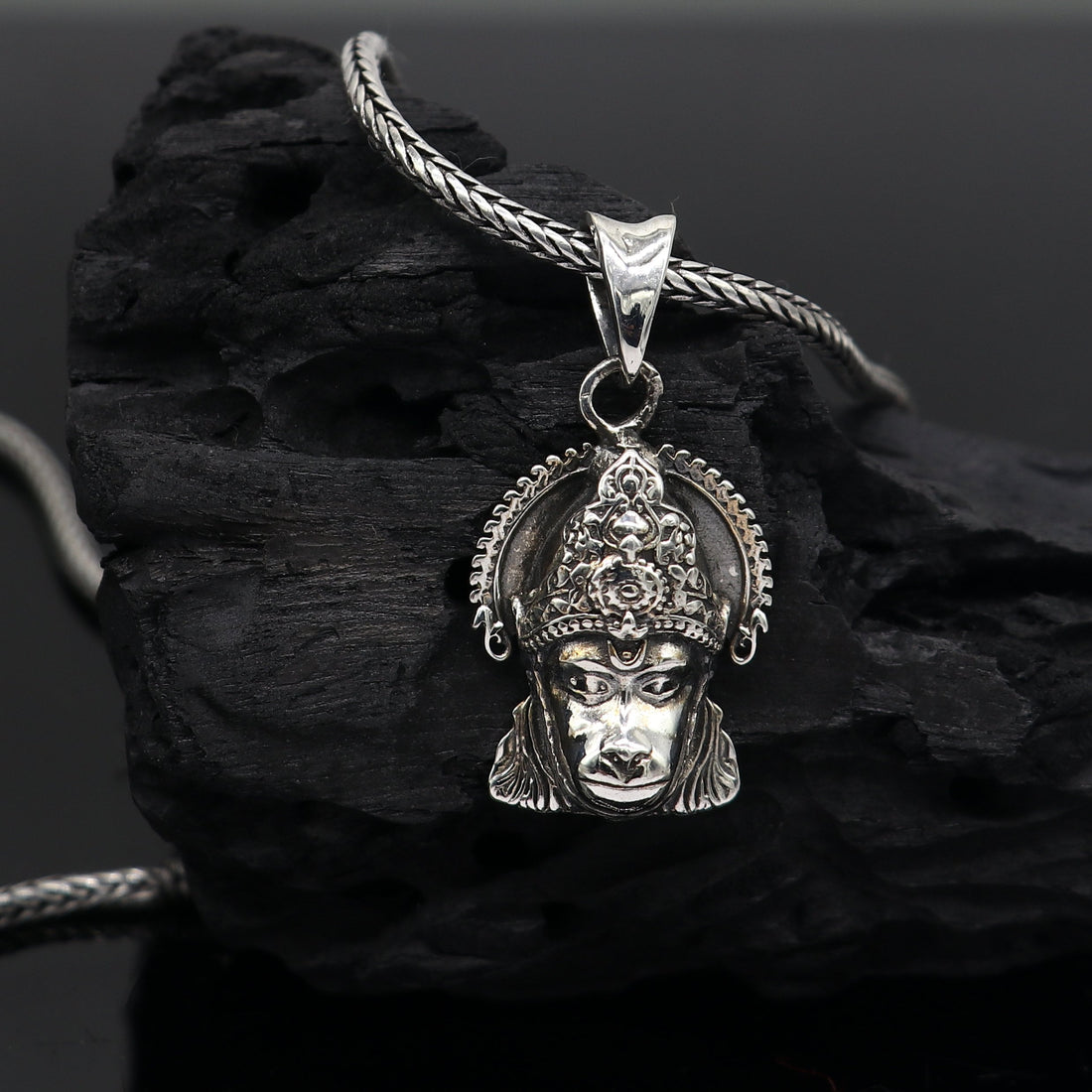 Divine 925 sterling silver trendy lord hanuman face pendant daily use pendant best delicate kavacham jewelry NSP678 - TRIBAL ORNAMENTS