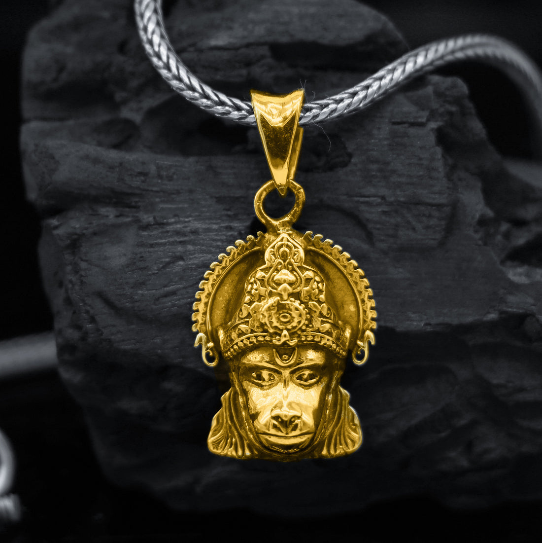 Divine 925 sterling silver trendy lord hanuman face pendant daily use pendant best delicate kavacham jewelry NSP678 - TRIBAL ORNAMENTS