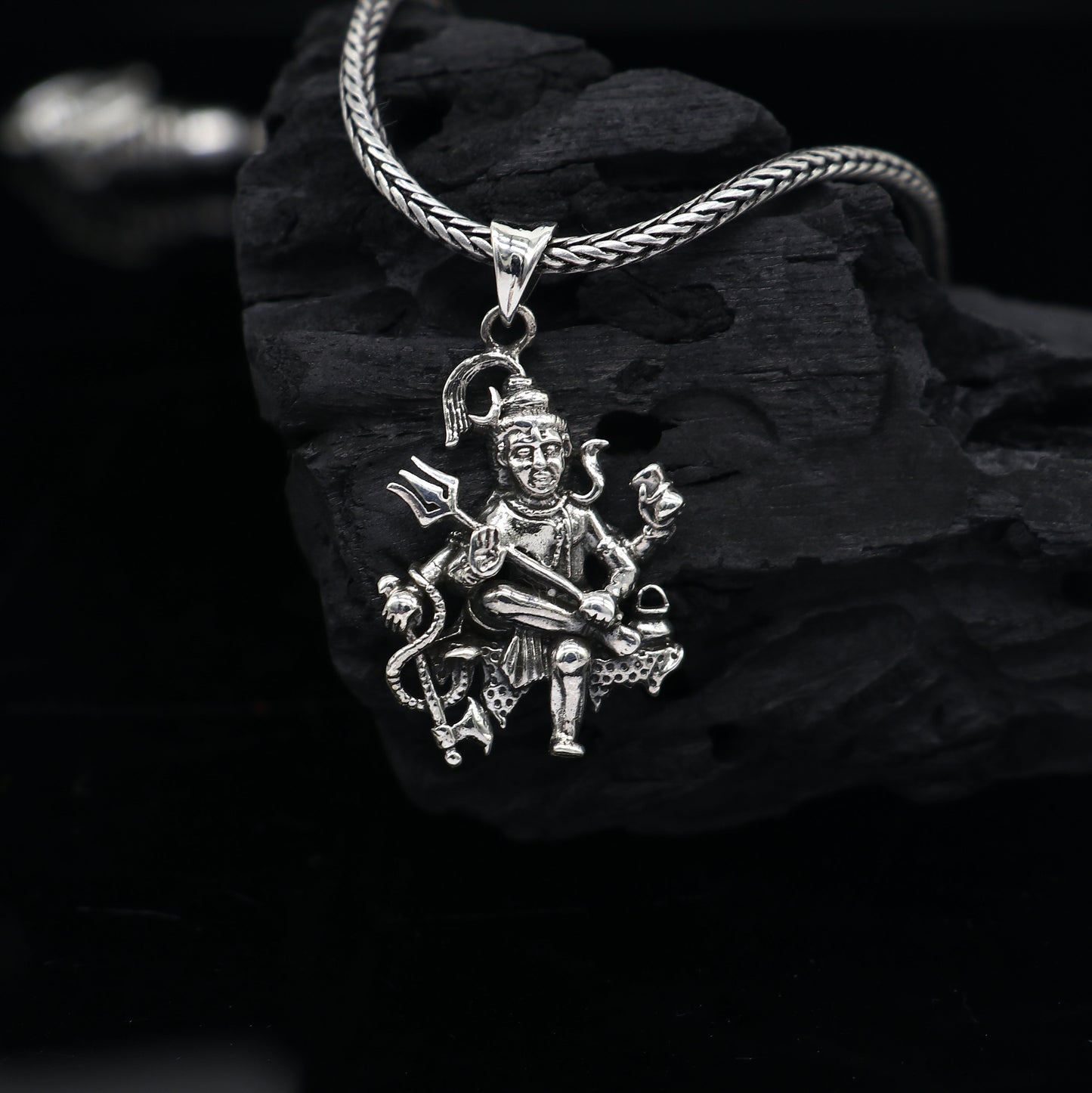 925 sterling silver divine Lord shiva MAHAKAL pendant, silver unique god pendant necklace jewelry NSP680 - TRIBAL ORNAMENTS