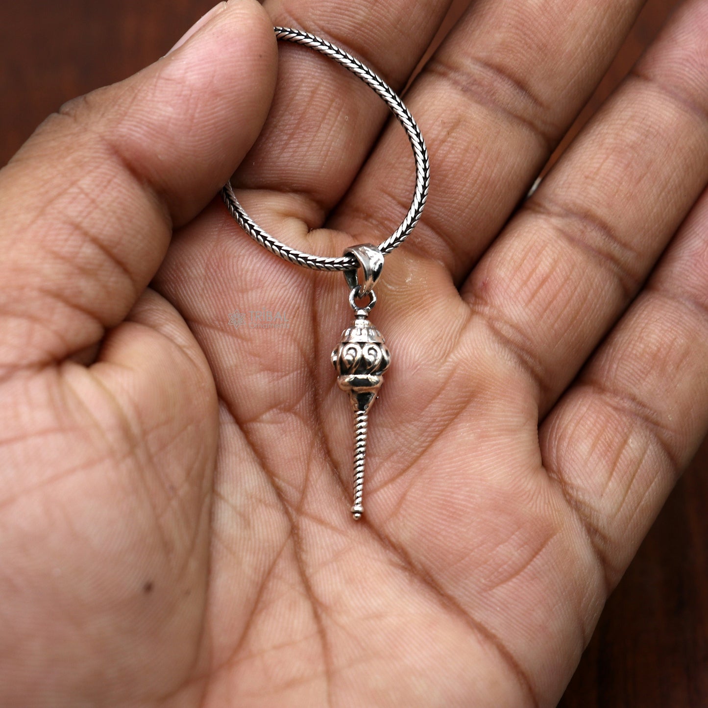 Unique Lord hanuman mace/gada 925 sterling silver small pendant, Wonderful Pendant for unisex gifting  necklace nsp666 - TRIBAL ORNAMENTS