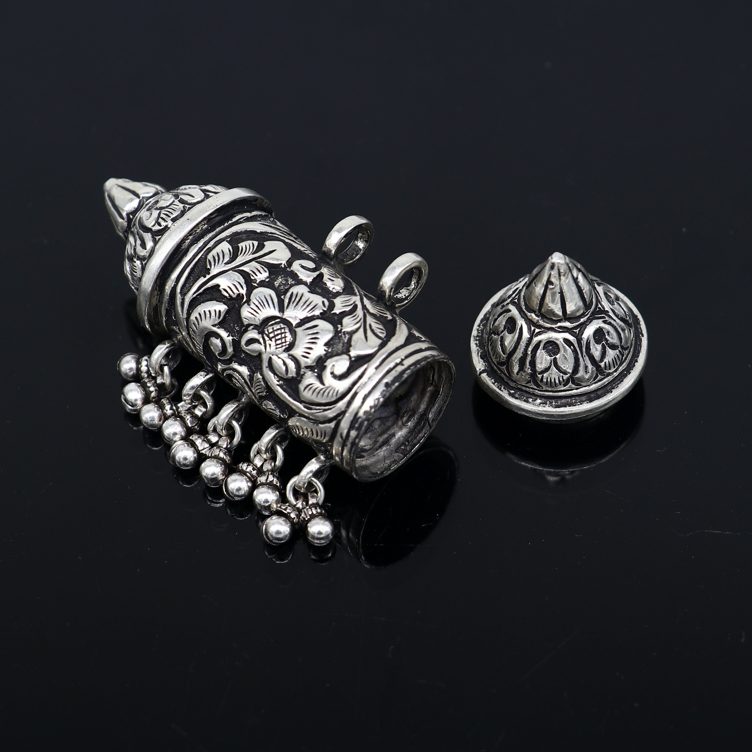 Antique Ethnic Tribal Old Silver Pendant Amulet Necklace Rajasthan India buy