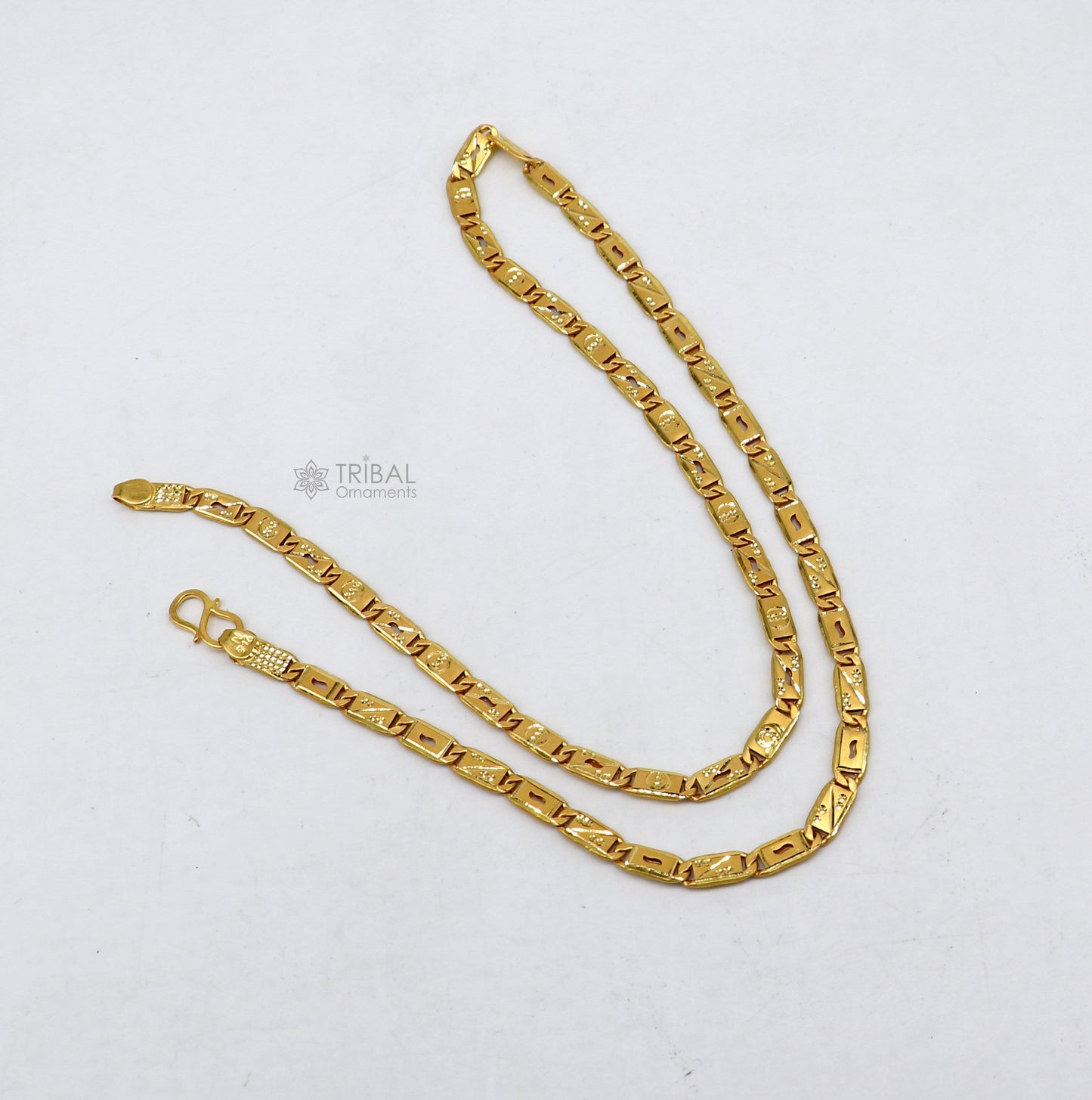 Exclusive modern trendy 22kt yellow gold handmade nawabi chain best men's gifting chain necklace jewelry gch584 - TRIBAL ORNAMENTS