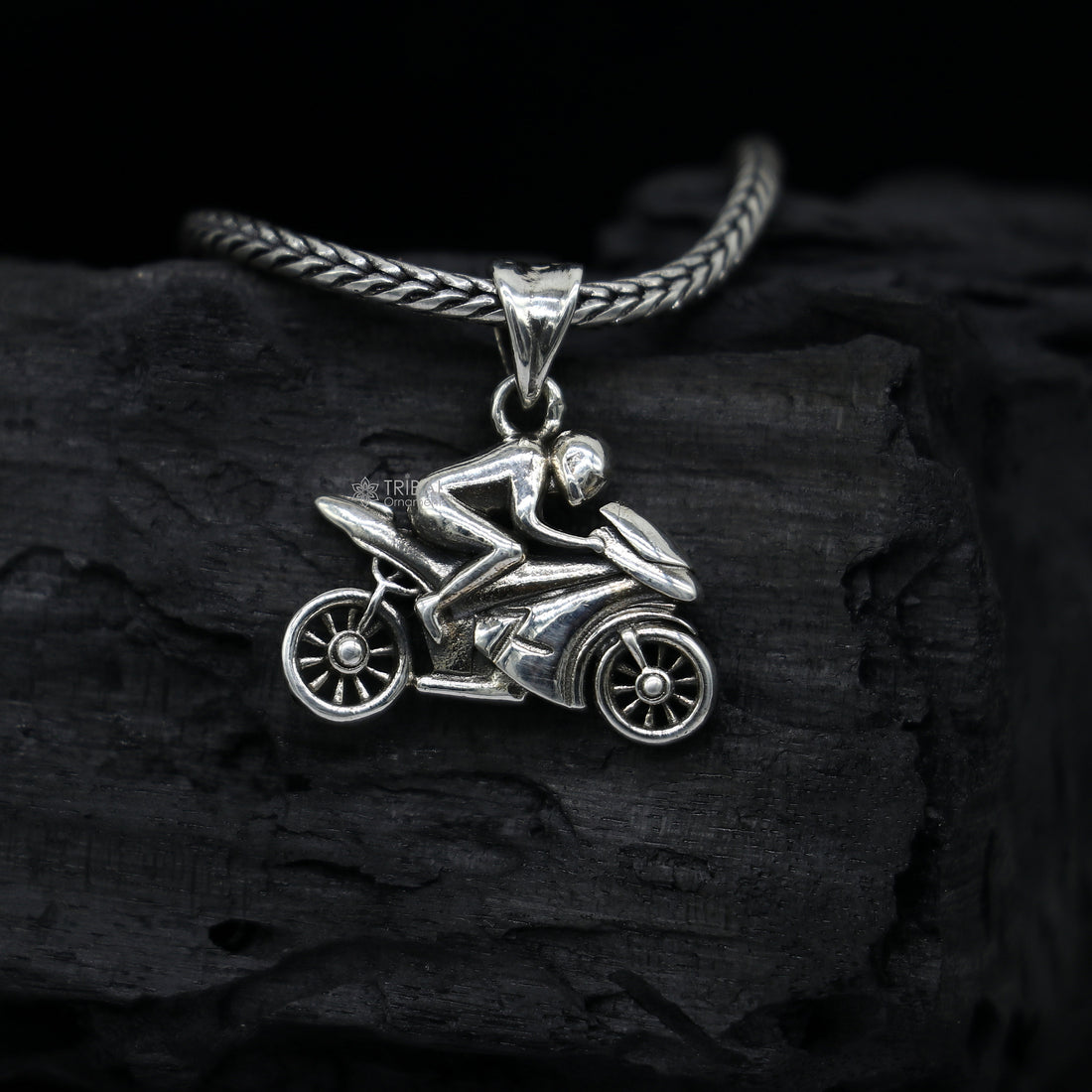 925 Sterling silver bike or motorcycle pendant, amazing stylish unique bike lover pendant unisex gifting jewelry nsp690 - TRIBAL ORNAMENTS