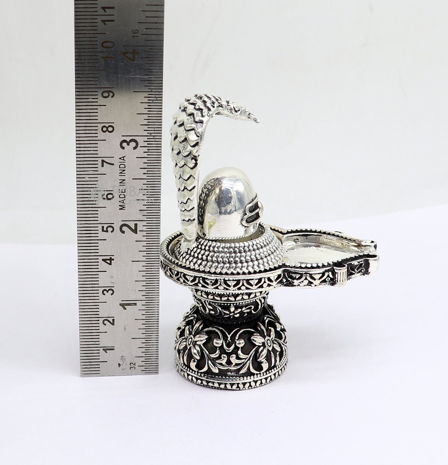 925 sterling silver lord Shiva lingam Stand Jalheri, Divine Shiva abhishekam lingam at home temple puja worshipping article ART650 - TRIBAL ORNAMENTS