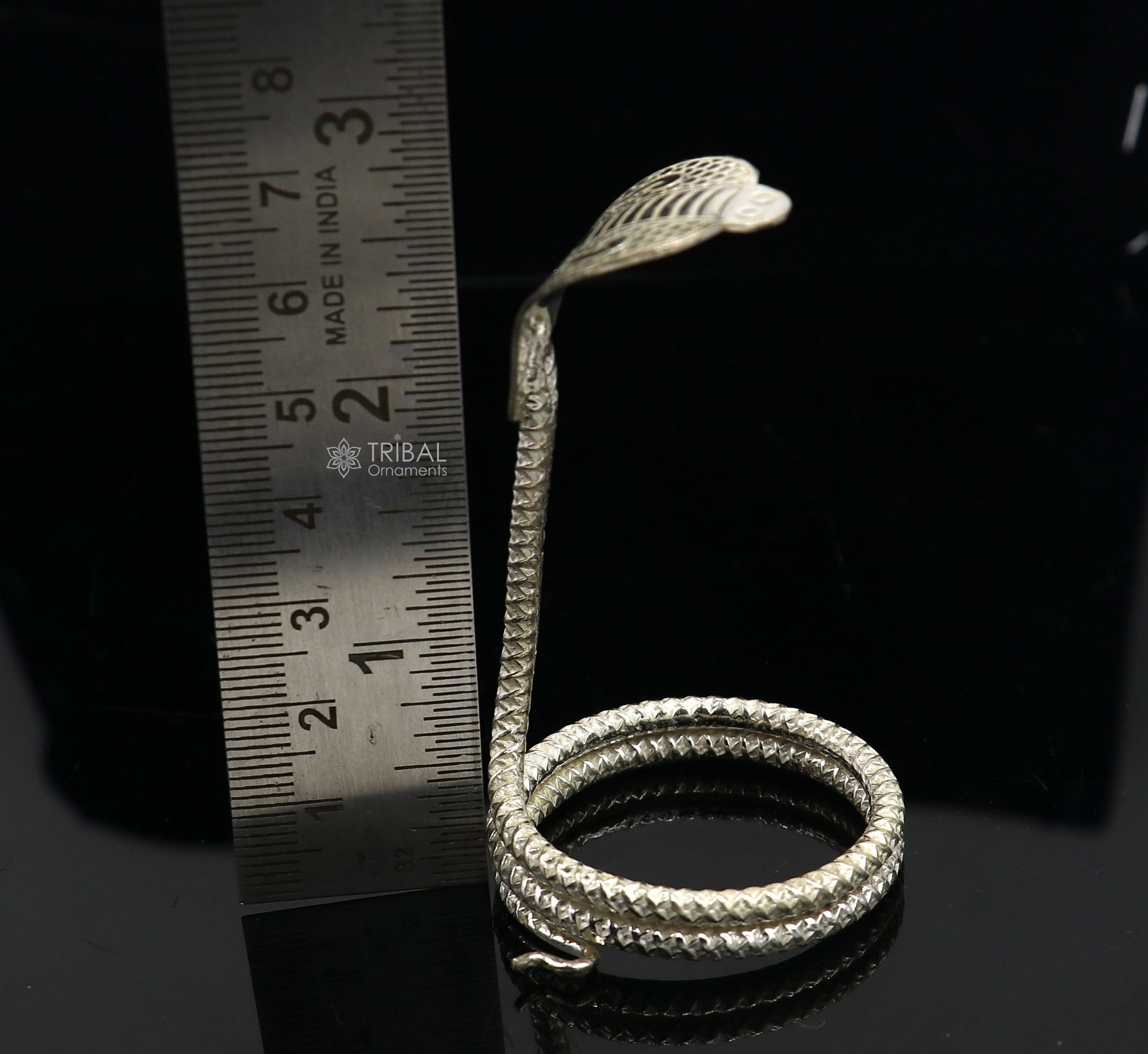 Shiva Snake Solid silver handmade Divine vintage style mini snake or shiva snake for puja or worshipping, solid Diwali puja article su1147 - TRIBAL ORNAMENTS