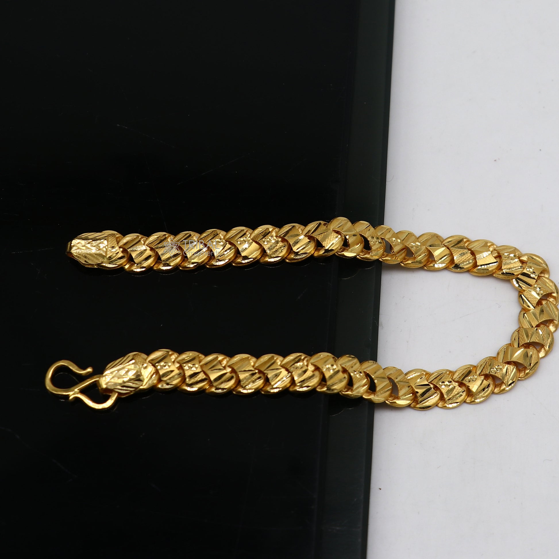 Exclusive trendy unique design handmade 22kt  yellow gold All size bracelet best men's wedding gifting jewelry from india gbr77 - TRIBAL ORNAMENTS