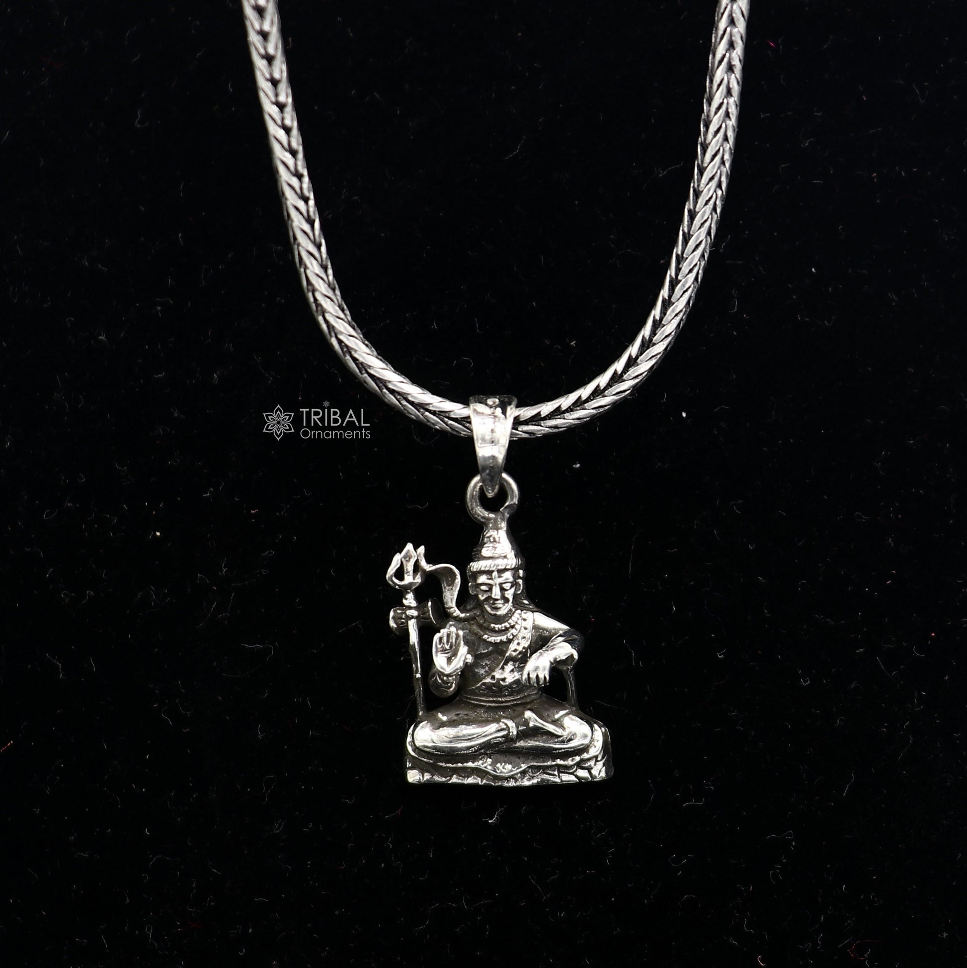 925 sterling silver Divine lord shiva pendant, excellent vintage designer silver handmade holy blessing pendant jewelry  nsp696 - TRIBAL ORNAMENTS