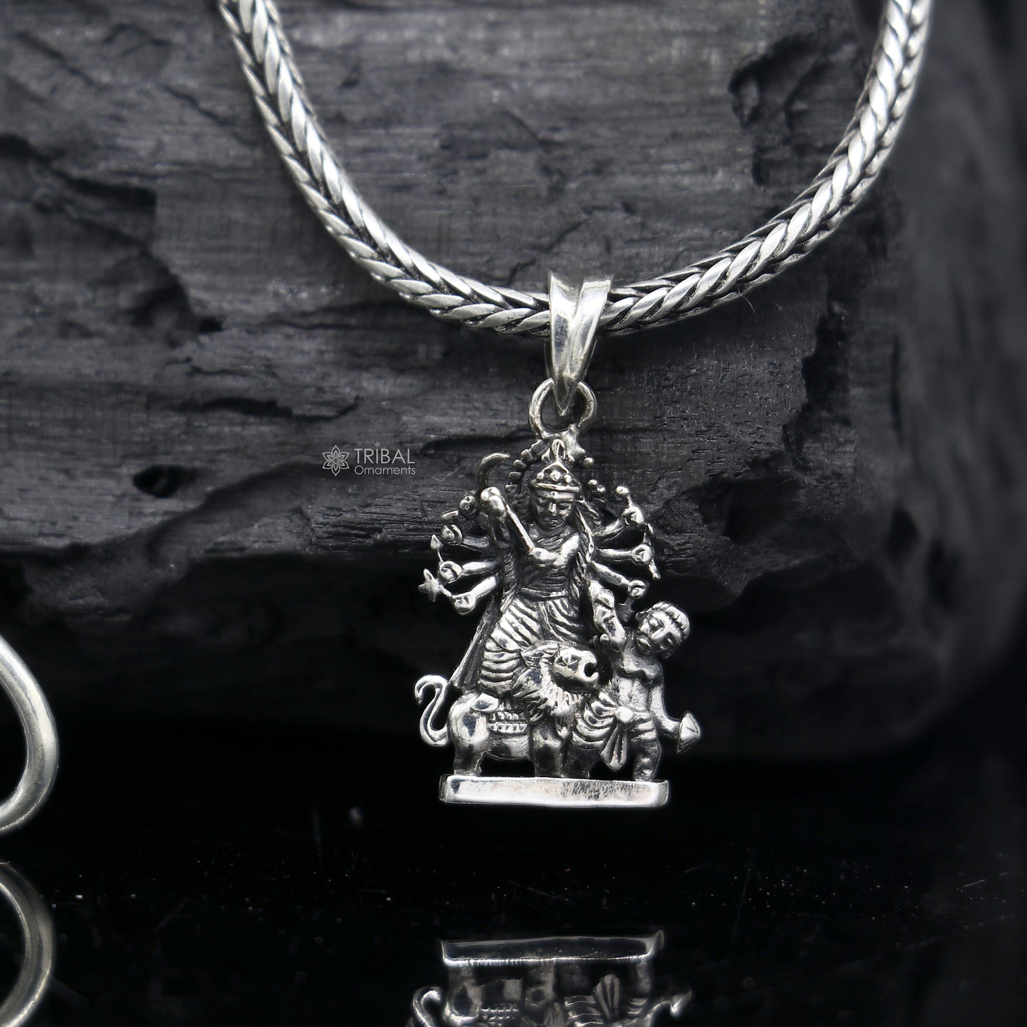 925 Sterling silver goddess MAHAKALI OR KALIKA maa design divine kali devi maa pendant for protection nsp698 - TRIBAL ORNAMENTS