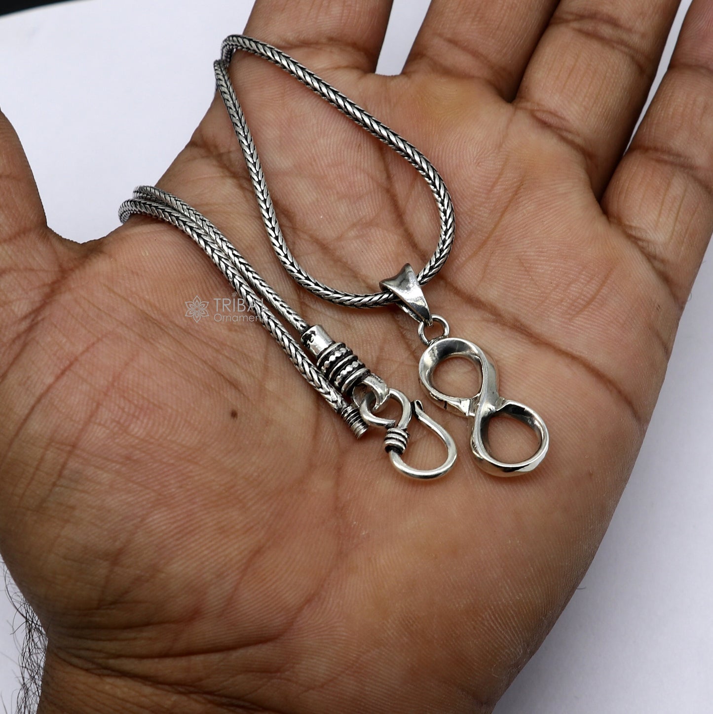 925 sterling silver unique design infinity pendant locket for boys and girls nsp702 - TRIBAL ORNAMENTS
