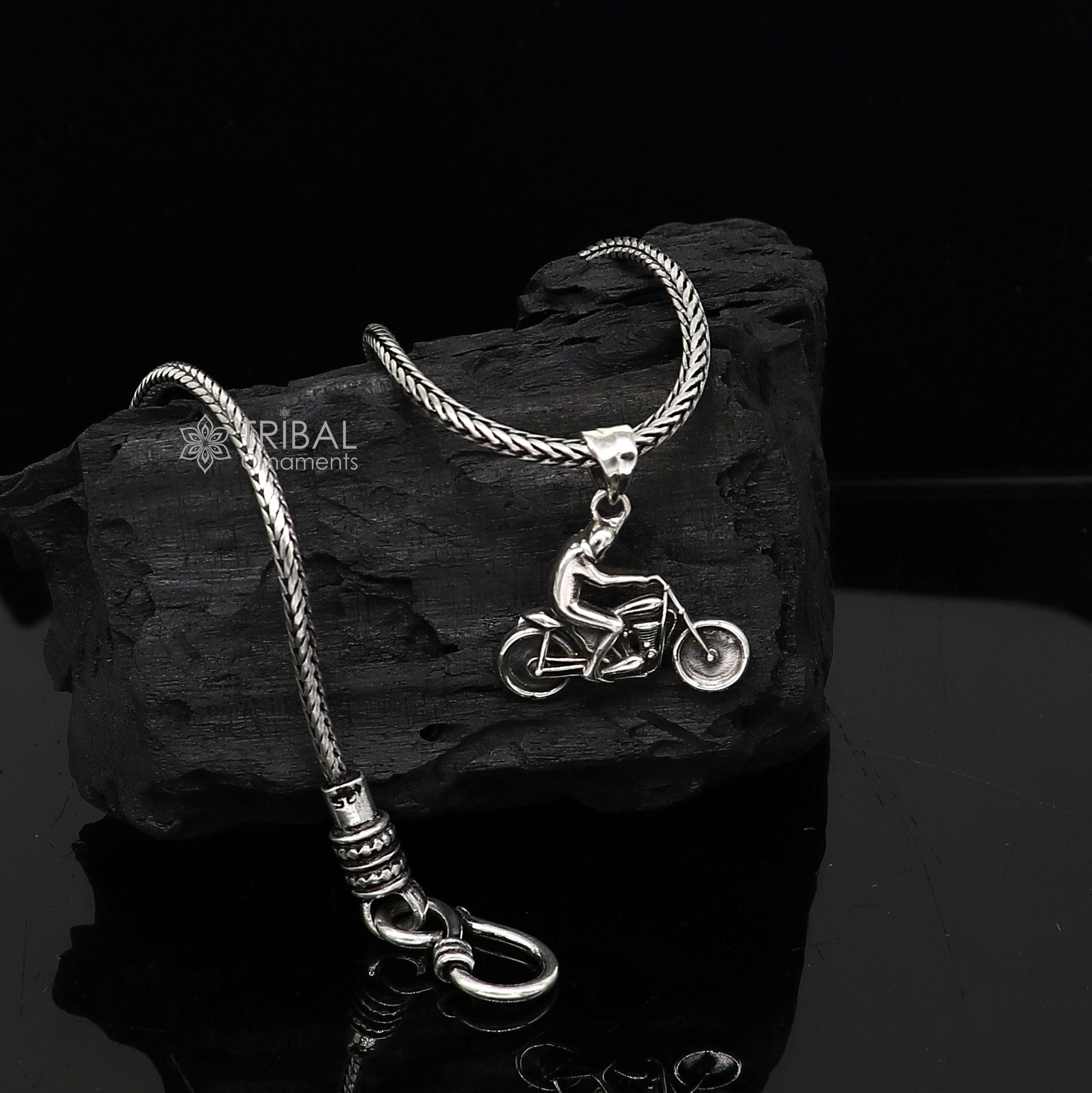 925 sterling silver royal Enfield BIKE pendant, excellent high quality pendant silver necklace locket for bike lover nsp706 - TRIBAL ORNAMENTS