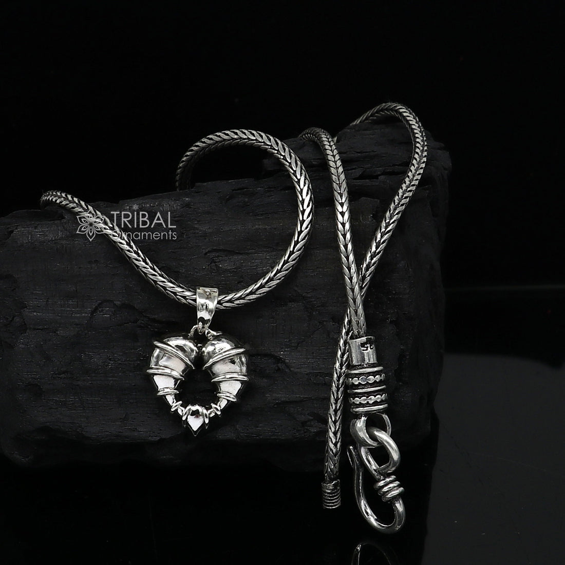 925 sterling silver unique design heart shape pendant necklace locket best gifting jewelry  Nsp710 - TRIBAL ORNAMENTS