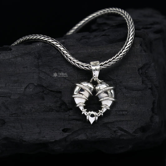 925 sterling silver unique design heart shape pendant necklace locket best gifting jewelry  Nsp710 - TRIBAL ORNAMENTS