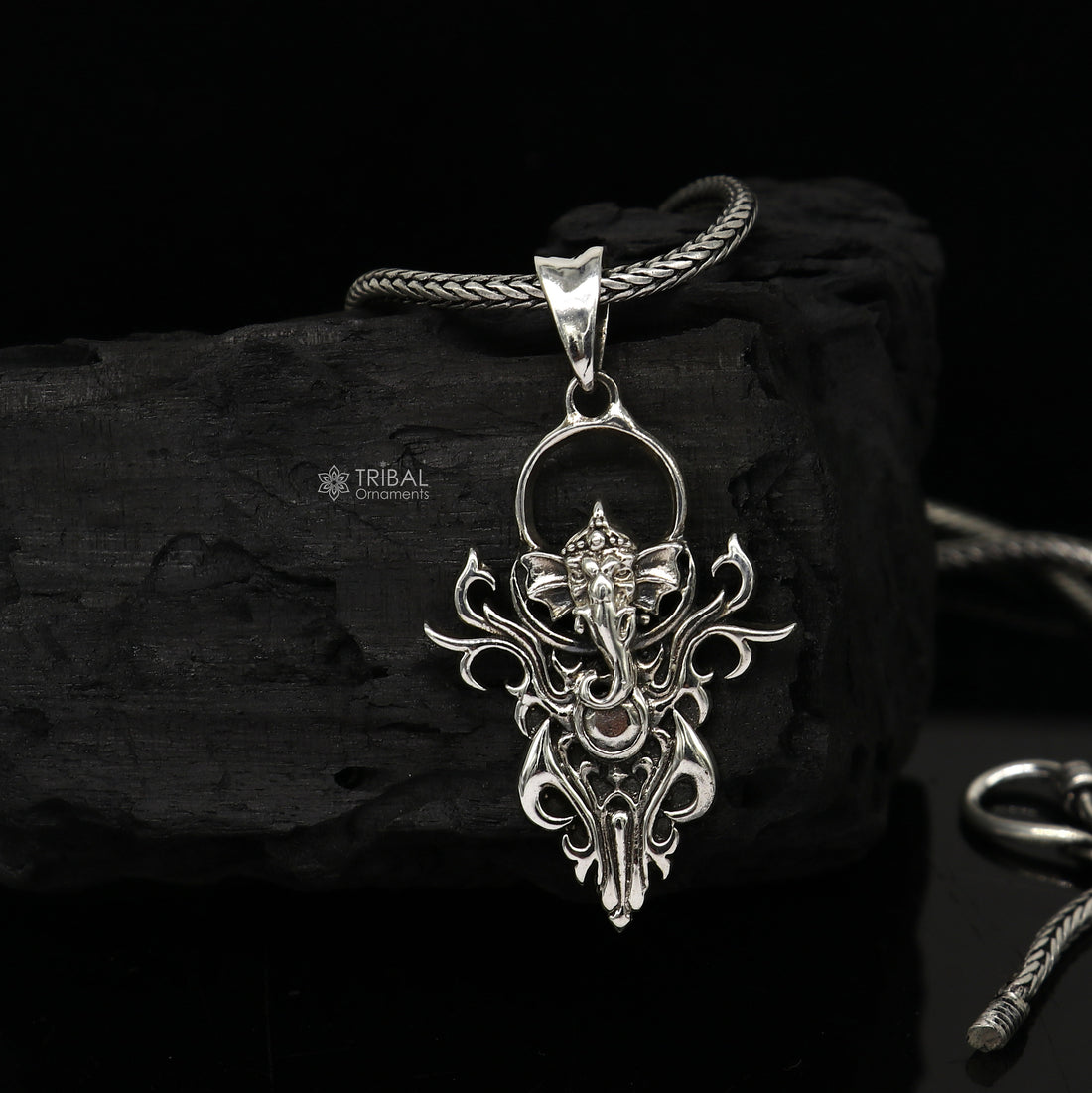 925 sterling silver Lord GANESHA unique design pendant necklace, Lord Ganesha unique style handmade pendant for unisex  Nsp711 - TRIBAL ORNAMENTS