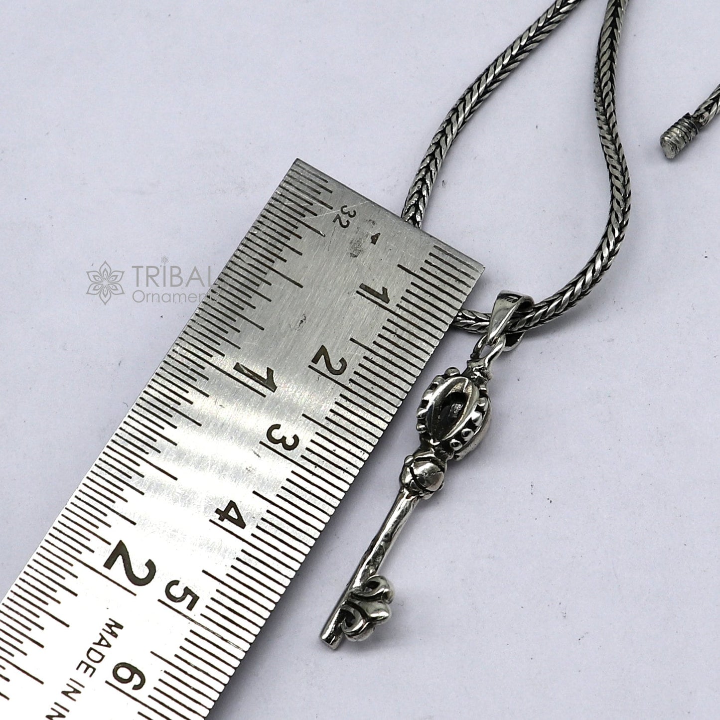 925 sterling silver unique design good luck KEY pendant wheat chain necklace locket best gifting jewelry Nsp712 - TRIBAL ORNAMENTS