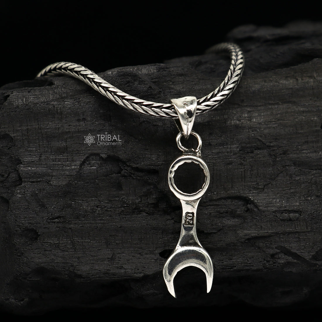 925 sterling silver unique design SPANNER pendant wheat chain necklace locket best gifting jewelry Nsp713 - TRIBAL ORNAMENTS