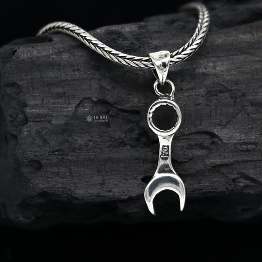 925 sterling silver unique design SPANNER pendant wheat chain necklace locket best gifting jewelry Nsp713 - TRIBAL ORNAMENTS