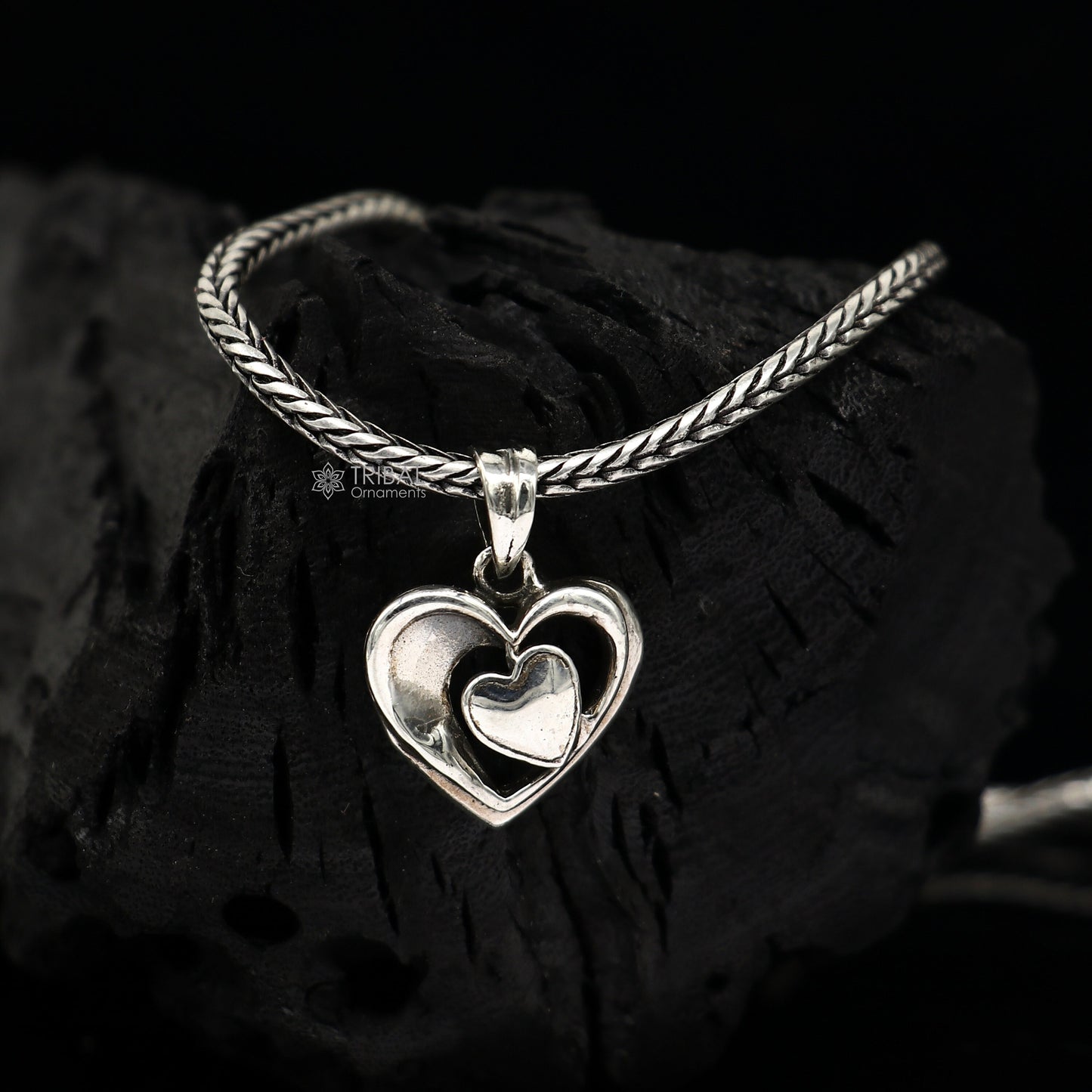 925 sterling silver unique design heart pendant necklace love pendant locket best gifting jewelry Nsp719 - TRIBAL ORNAMENTS