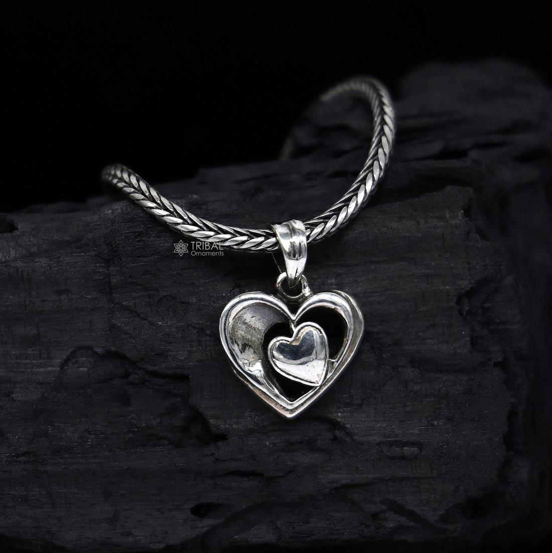 925 sterling silver unique design heart pendant necklace love pendant locket best gifting jewelry Nsp719 - TRIBAL ORNAMENTS