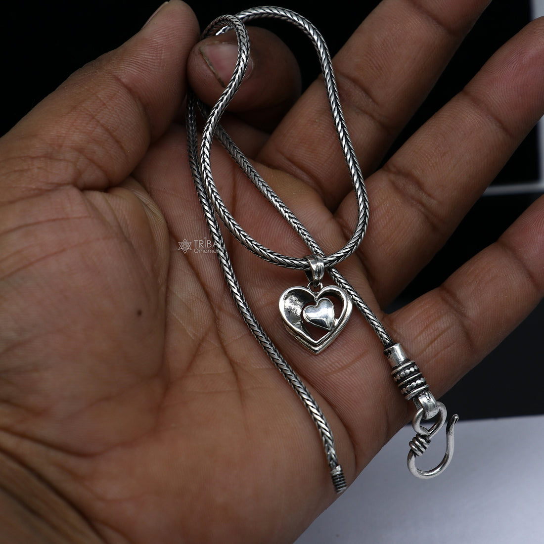 925 sterling silver unique design heart pendant necklace love pendant locket best gifting jewelry Nsp719 - TRIBAL ORNAMENTS