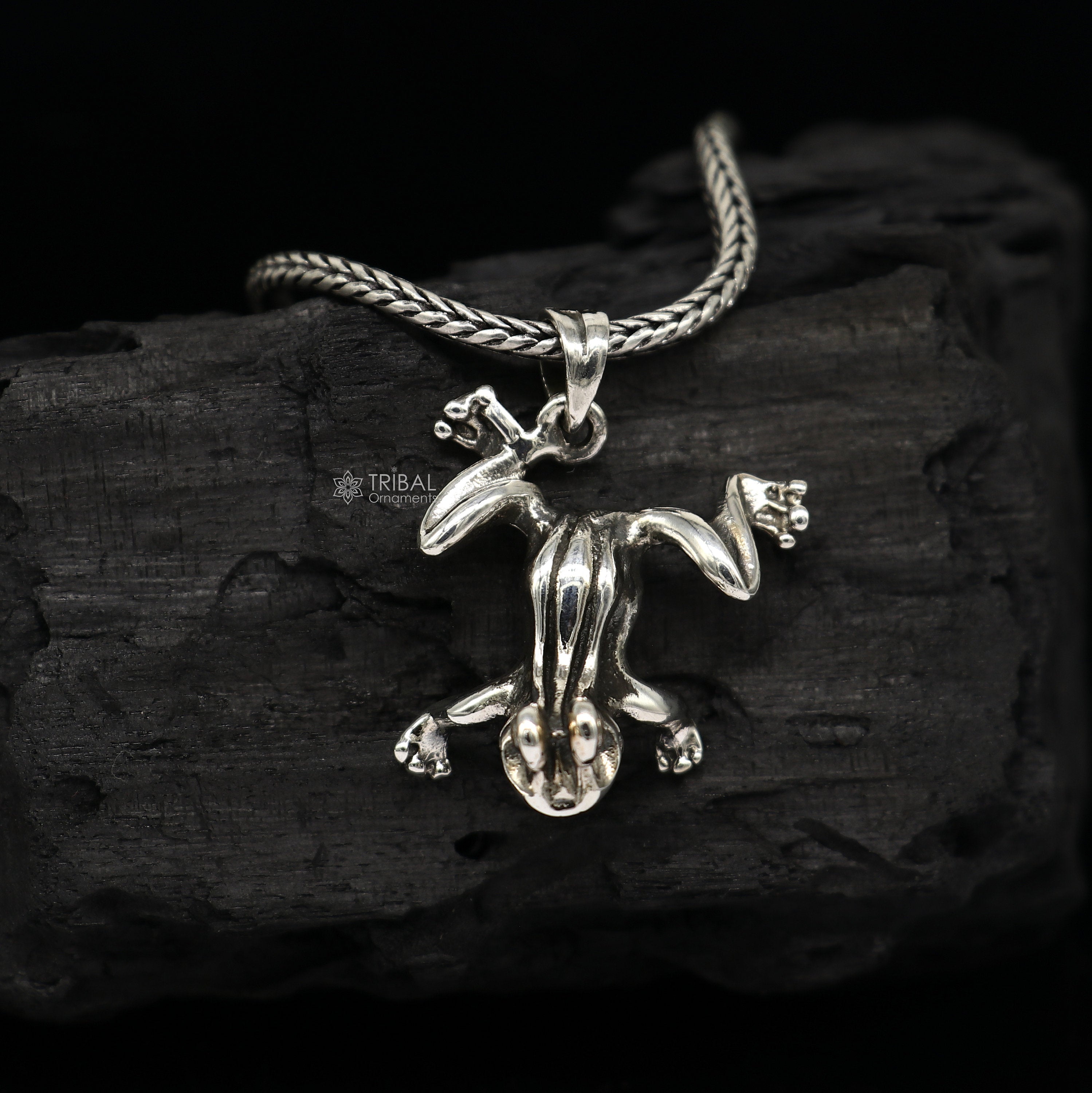 925 sterling silver unique design FROGG pendant wheat chain necklace locket  best gifting jewelry Nsp721