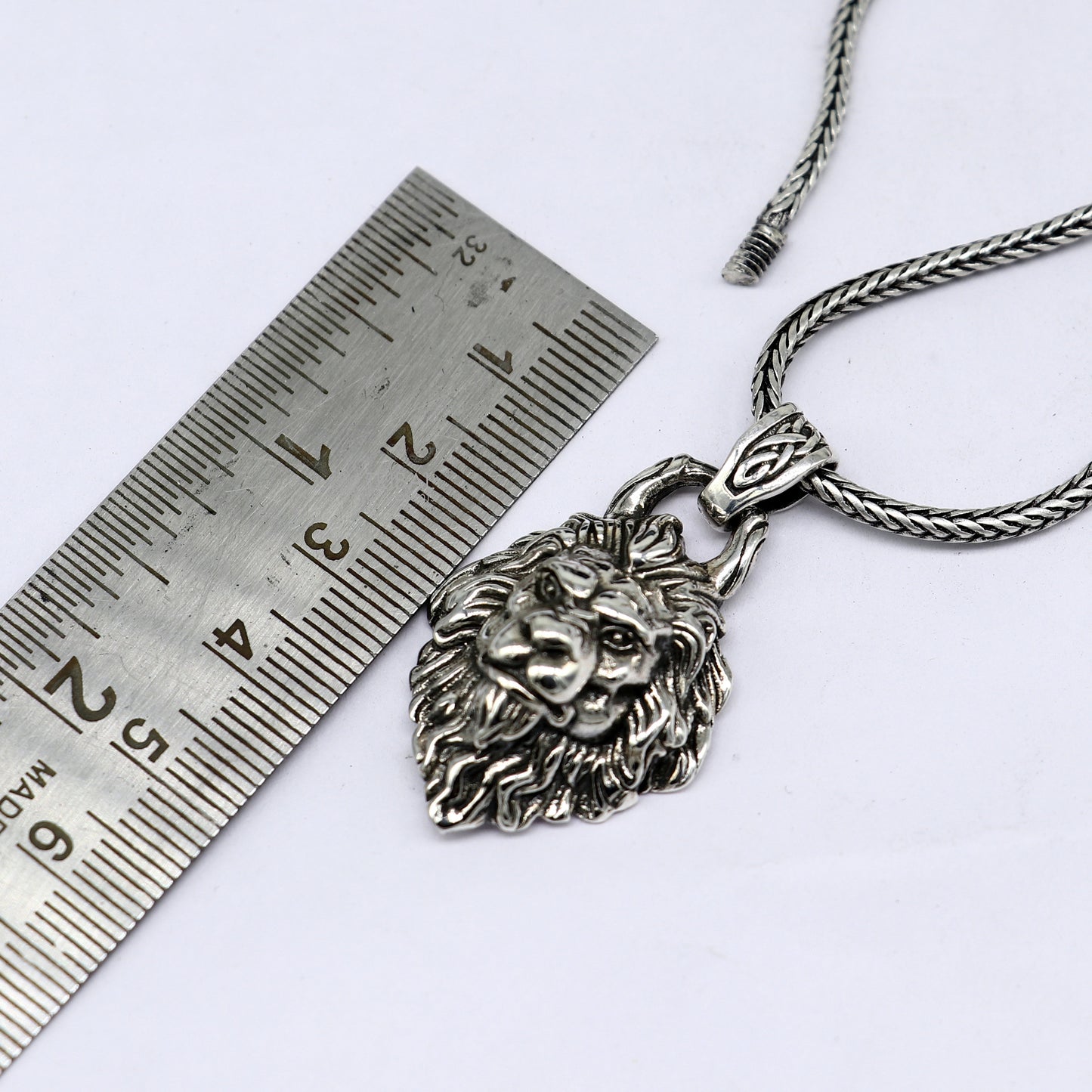 925 pure silver LION FACE pendant best gifting pendant, wheat chain necklace locket best gifting jewelry NSP729 - TRIBAL ORNAMENTS