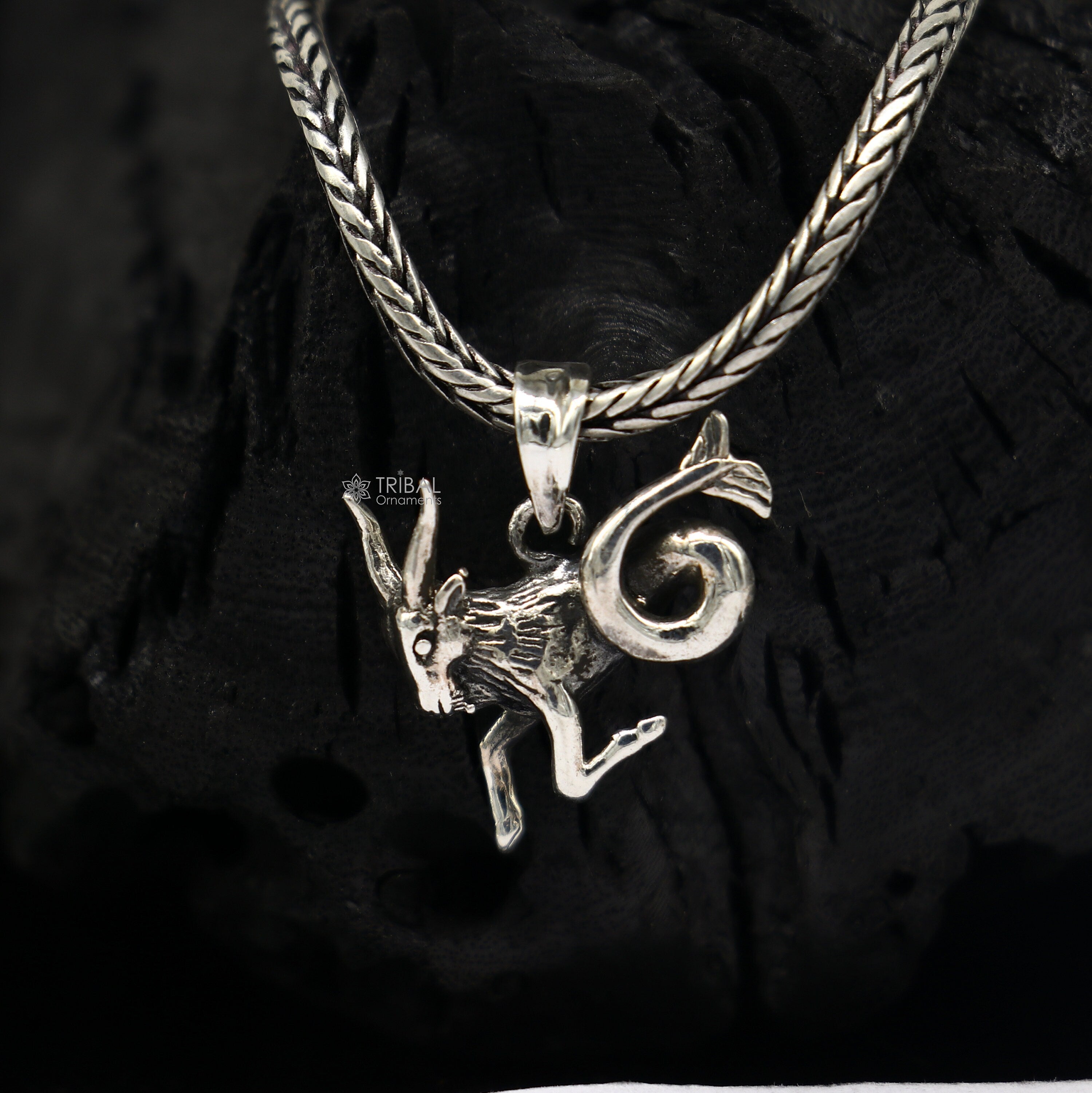 Silver 2024 capricorn pendant