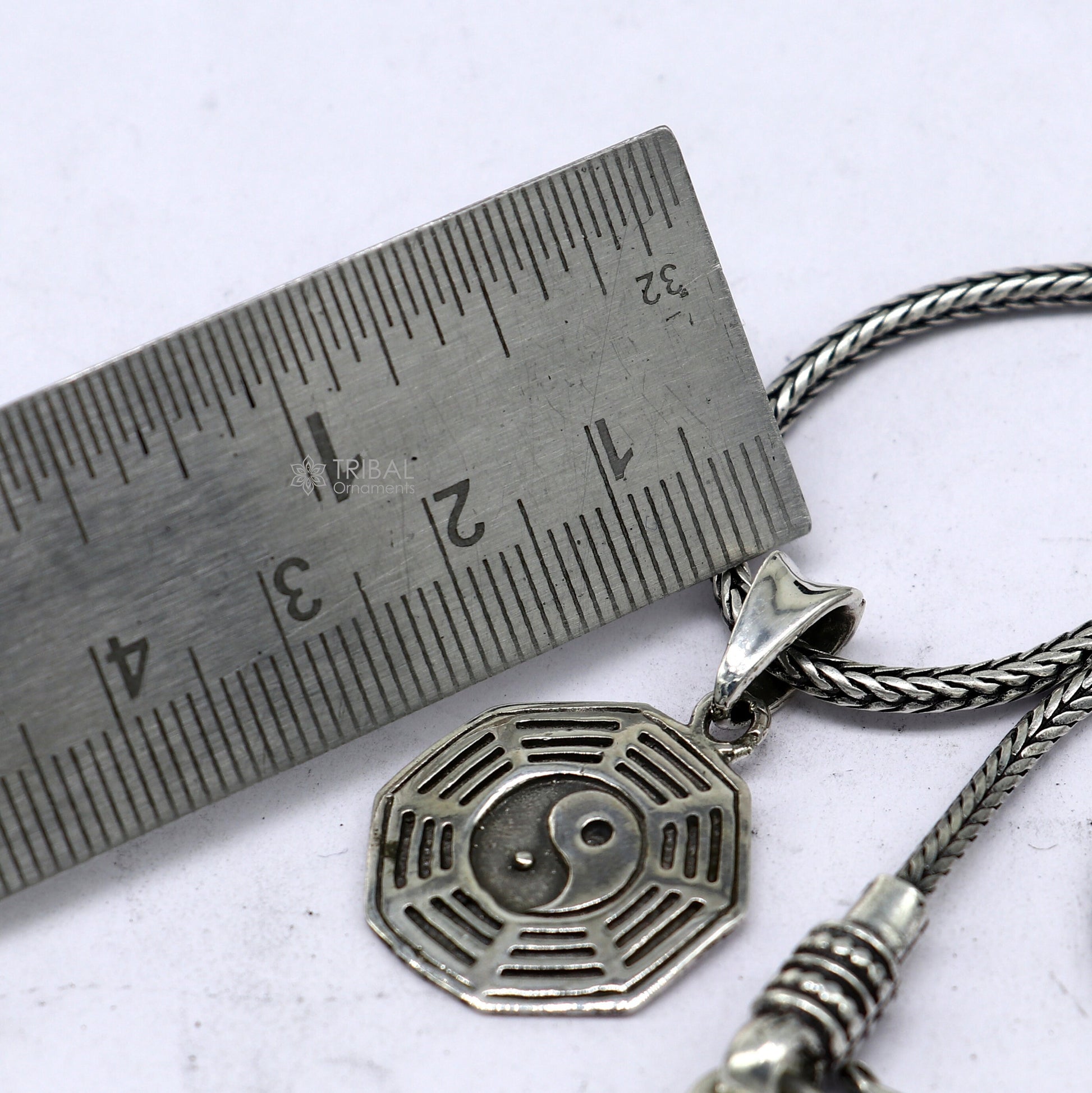 925 pure silver Silver Heaven Ba gua Symbol design pendant, wheat chain  necklace locket best gifting delicate unisex jewelry nsp736