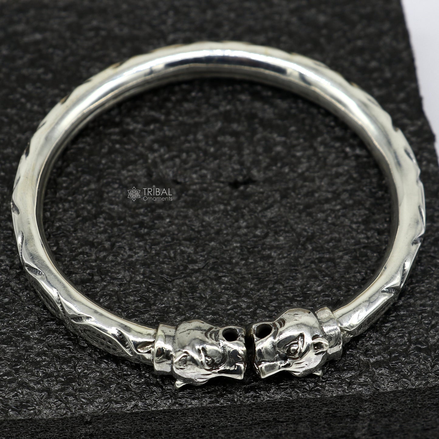 Exclusive Vintage lion face design handcrafted work 925 sterling silver bangle bracelet kada unisex customized gifting jewelry nsk707 - TRIBAL ORNAMENTS