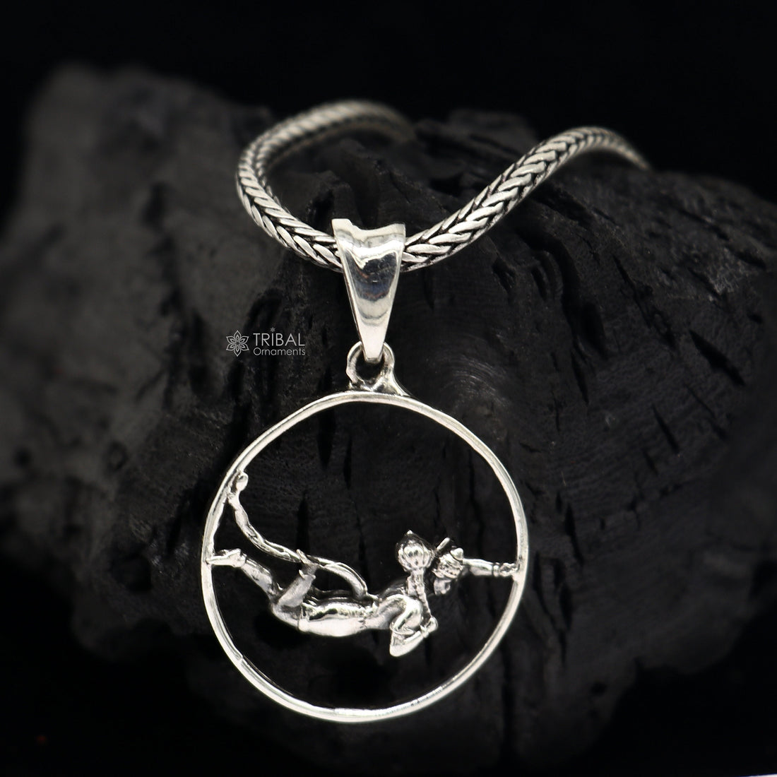 925 pure silver LORD HANUMAN pendant best gifting pendant, wheat chain necklace locket best gifting delicate unisex  jewelry nsp742 - TRIBAL ORNAMENTS