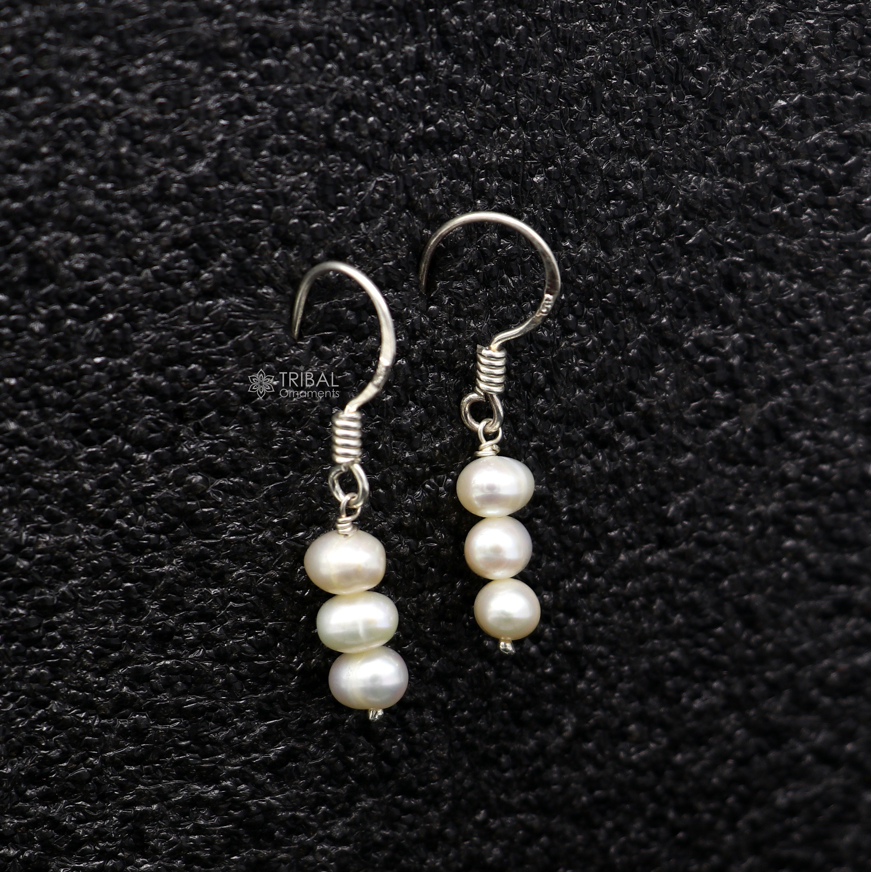 Long White Pearl Earrings, Unique Handmade Sterling Silver Filigree Ea –  CroatianJewelryCraft